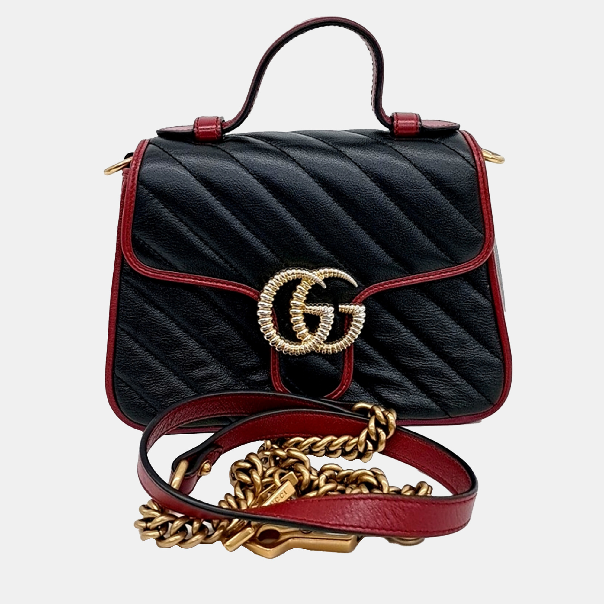 

Gucci GG Marmont Mini Top Handle Bag, Black