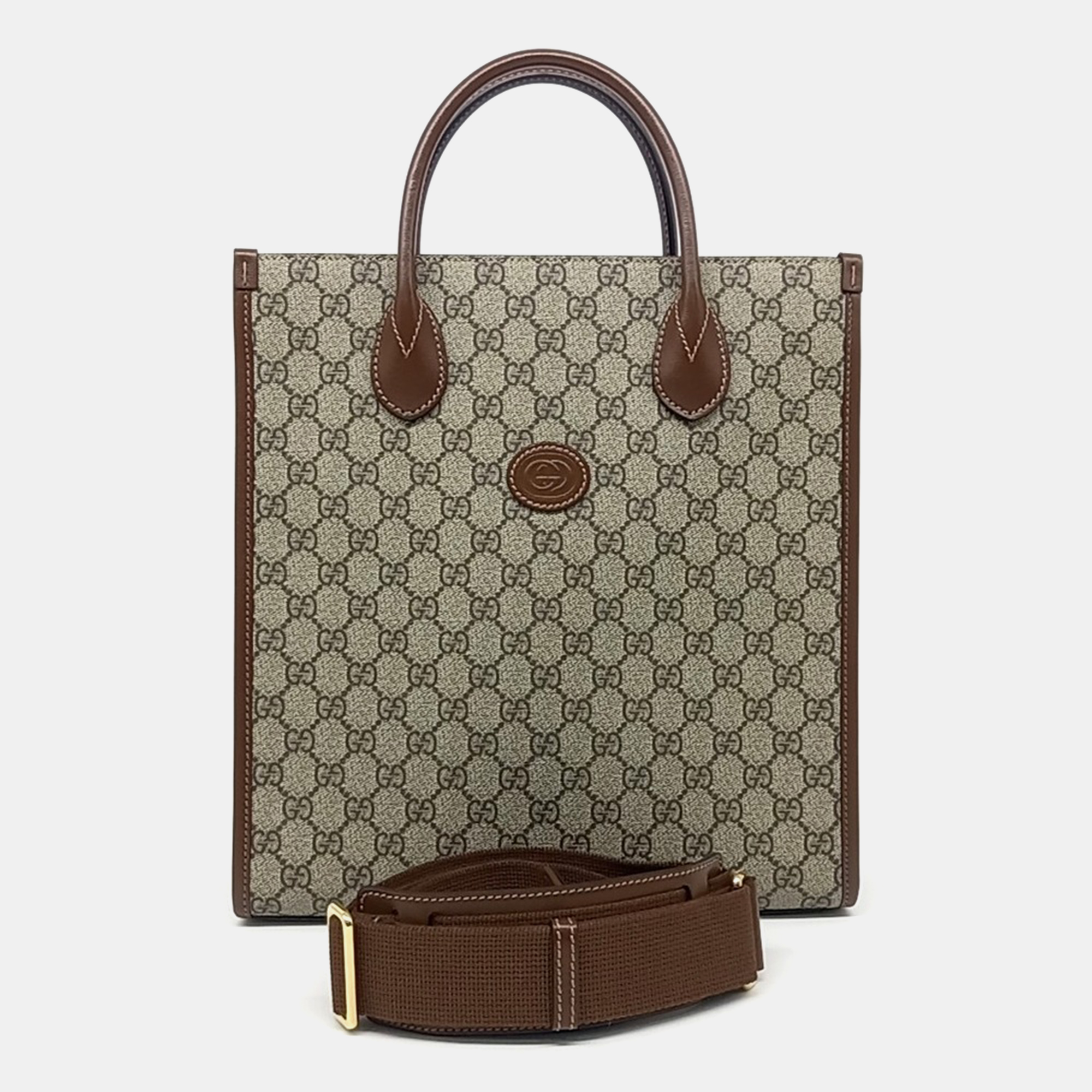 

Gucci Interlocking G Tote and Shoulder Bag, Brown