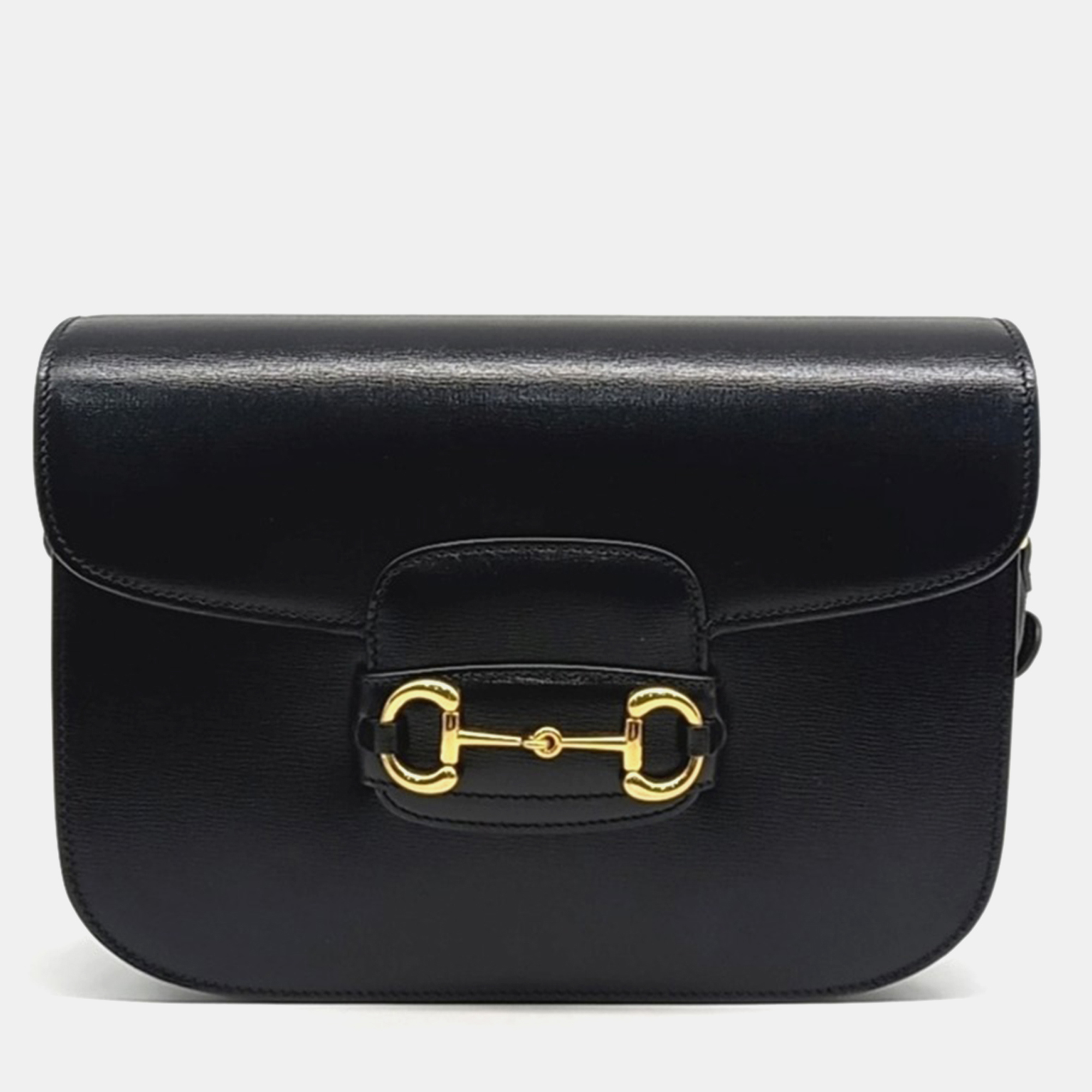 

Gucci Black Leather 1955 Horsebit Shoulder Bag
