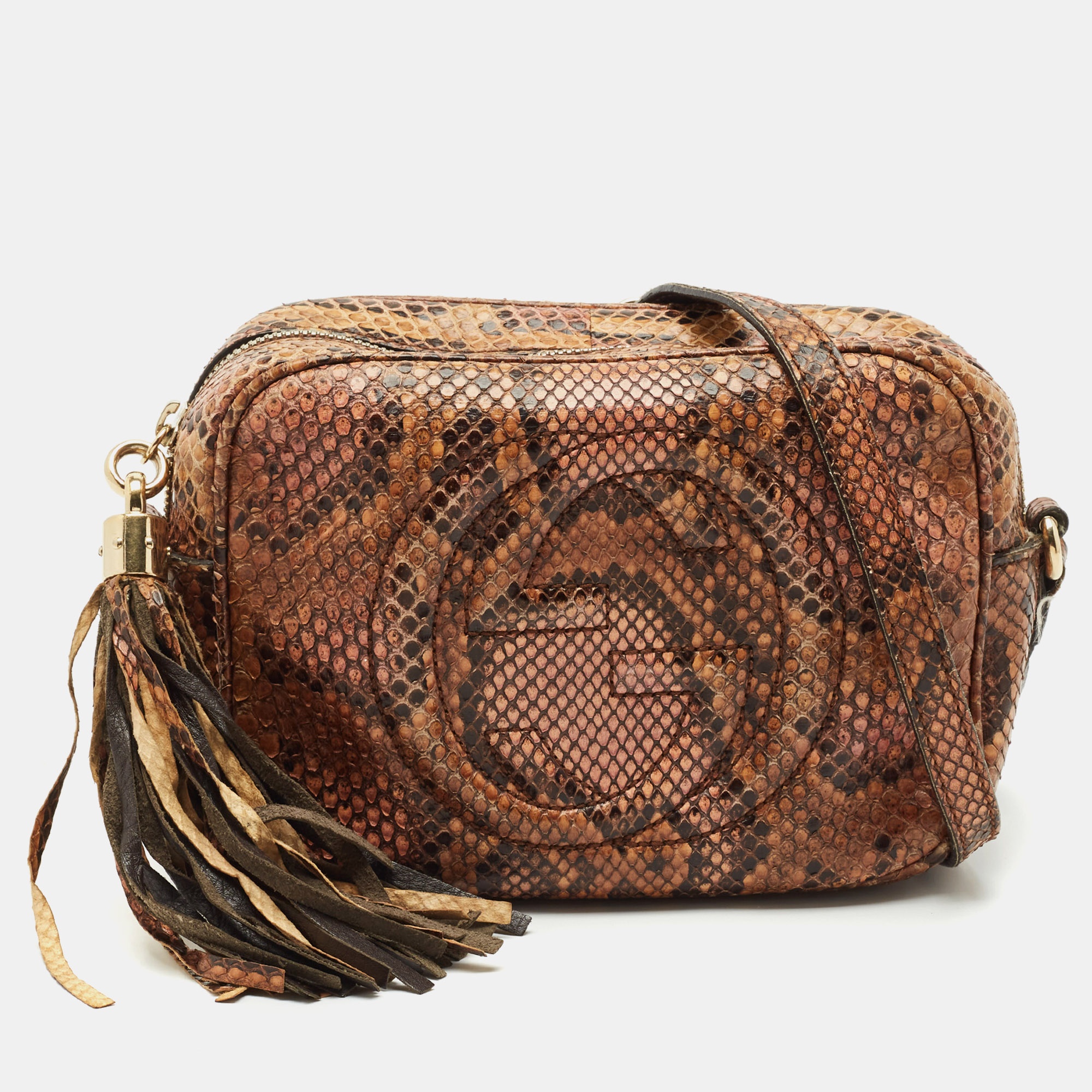 

Gucci Brown/Orange Python Small Soho Disco Crossbody Bag