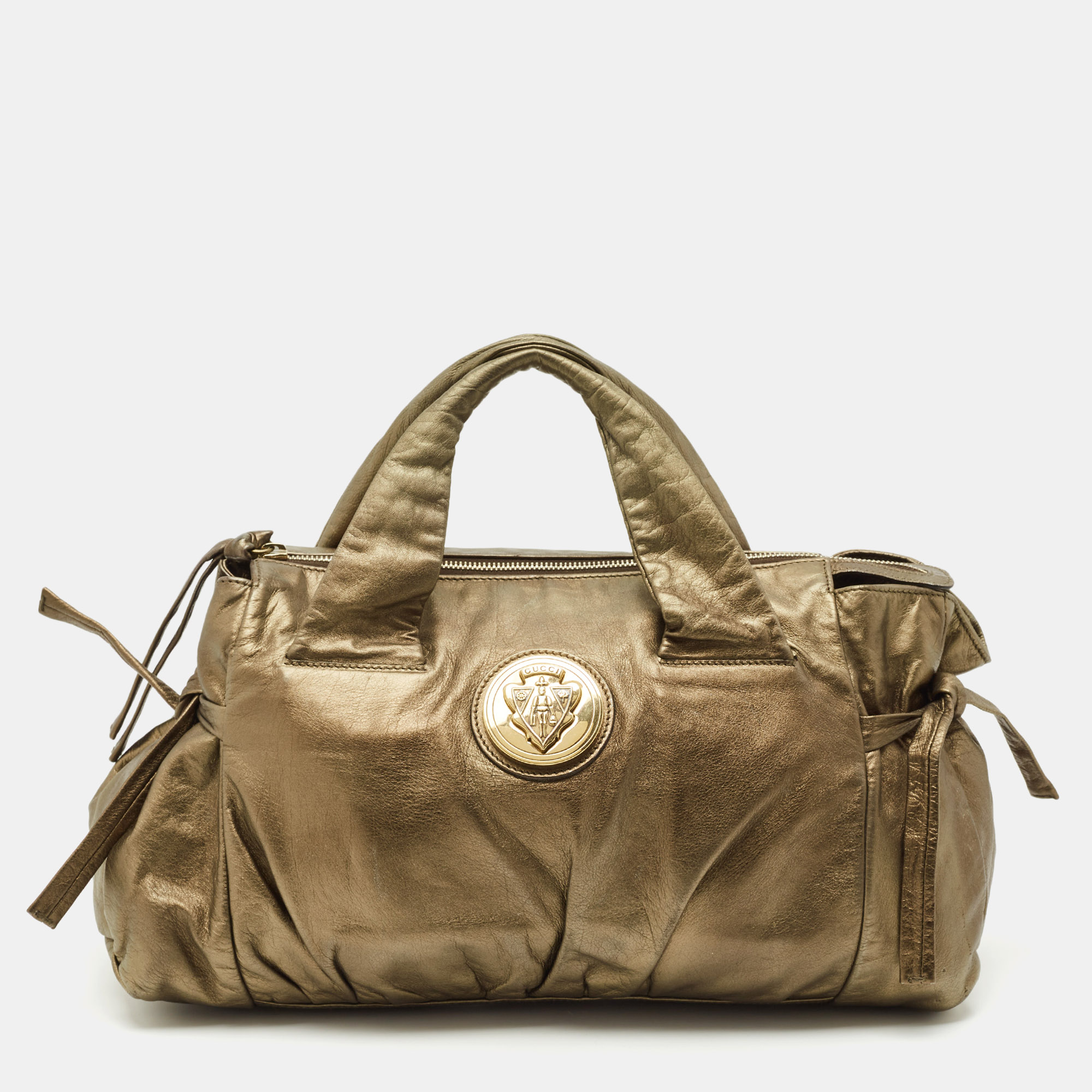 

Gucci Metallic Leather Hysteria Bow Tote