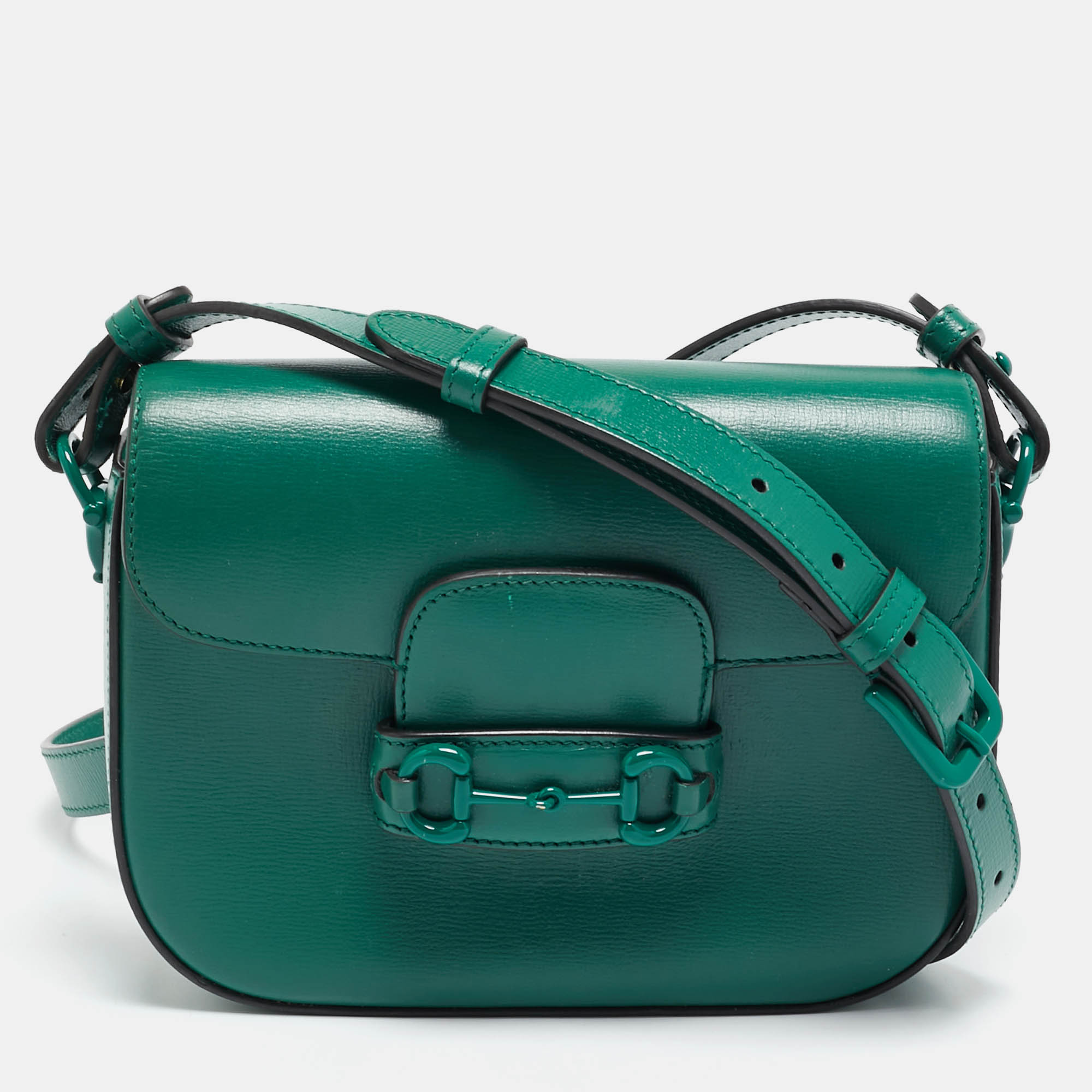 

Gucci Green Leather Small Horsebit 1955 Shoulder Bag