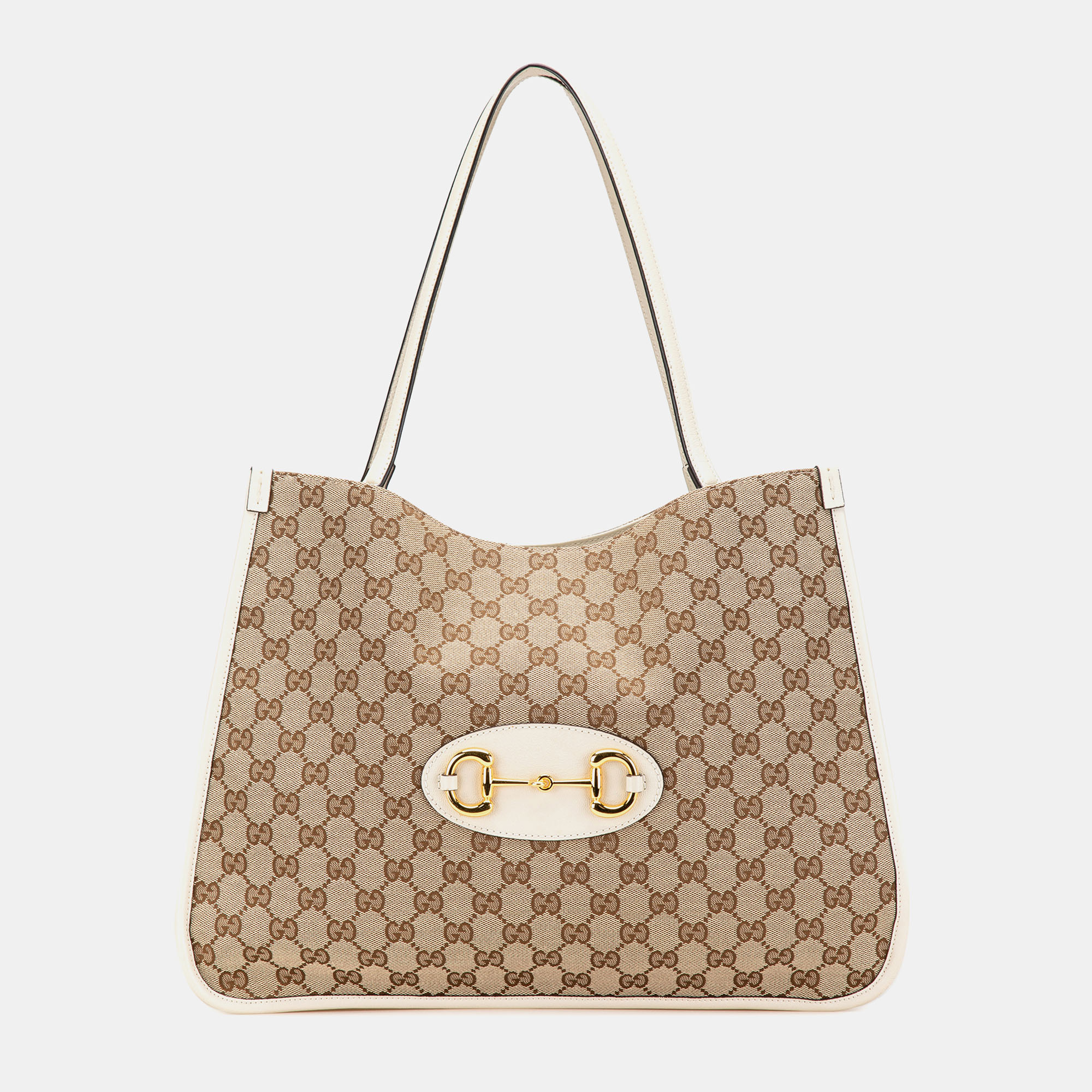 

Gucci Brown Medium GG Canvas Horsebit 1955 Tote