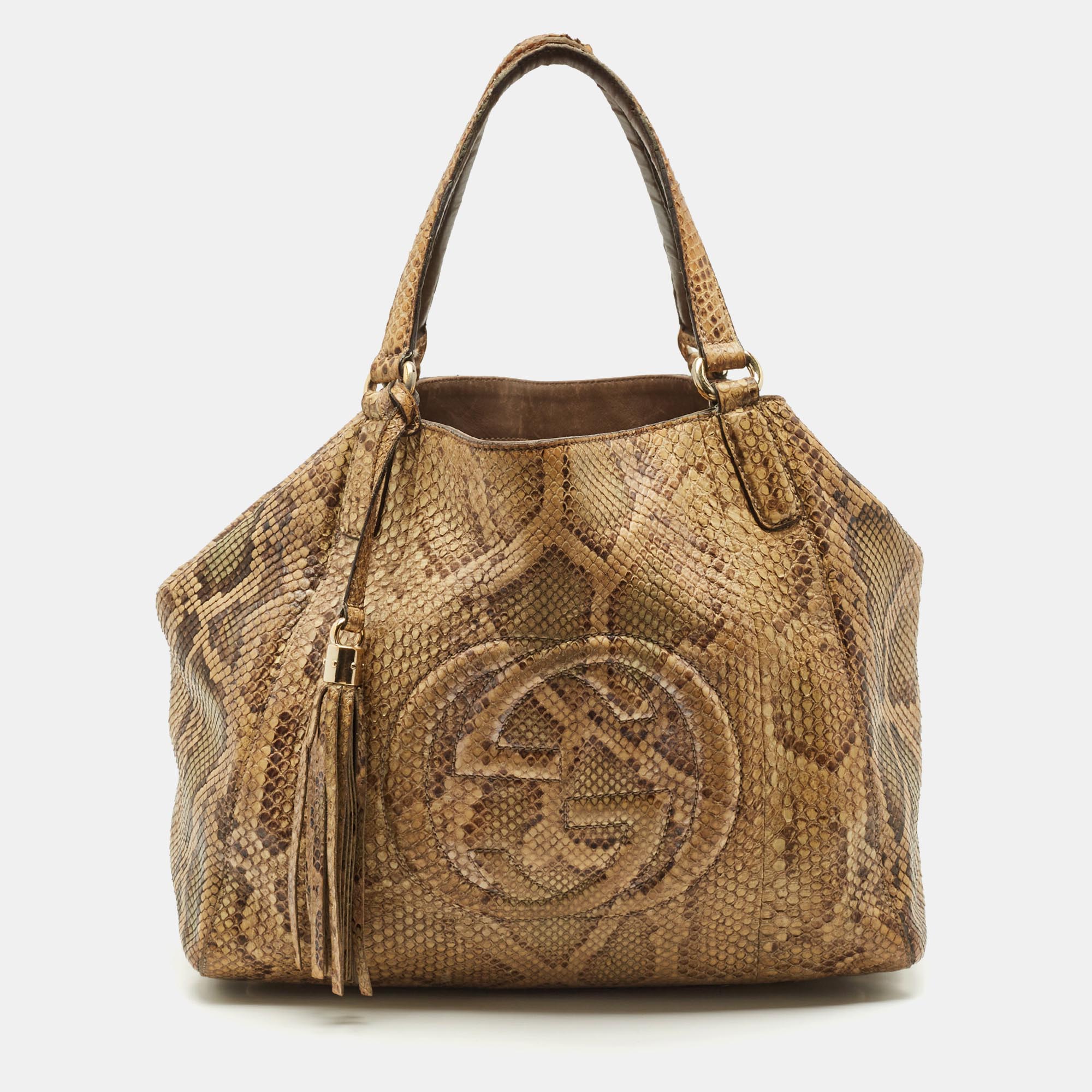 

Gucci Beige Python  Dubai Exclusive Soho Tote