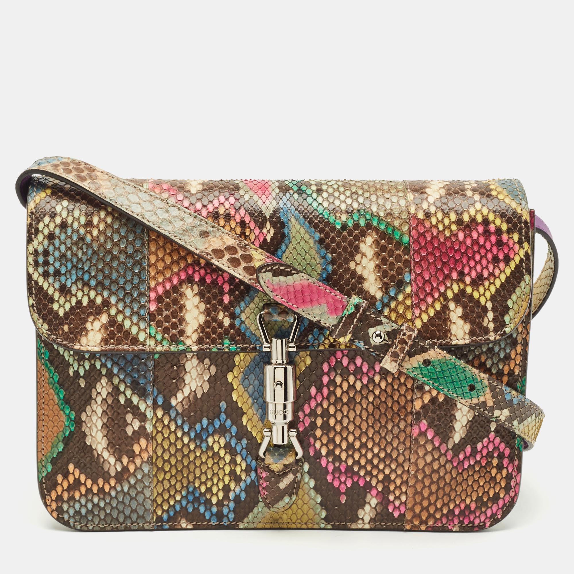 

Gucci Multicolor Python Jackie Flap Crossbody Bag