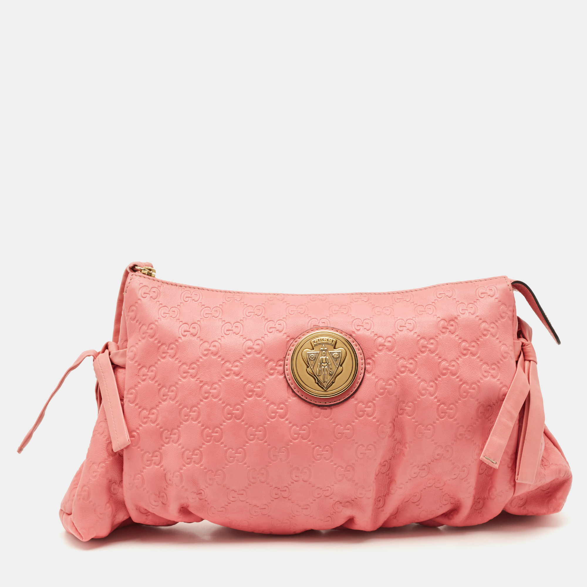 

Gucci Pink Guccissima Leather  Hysteria Clutch