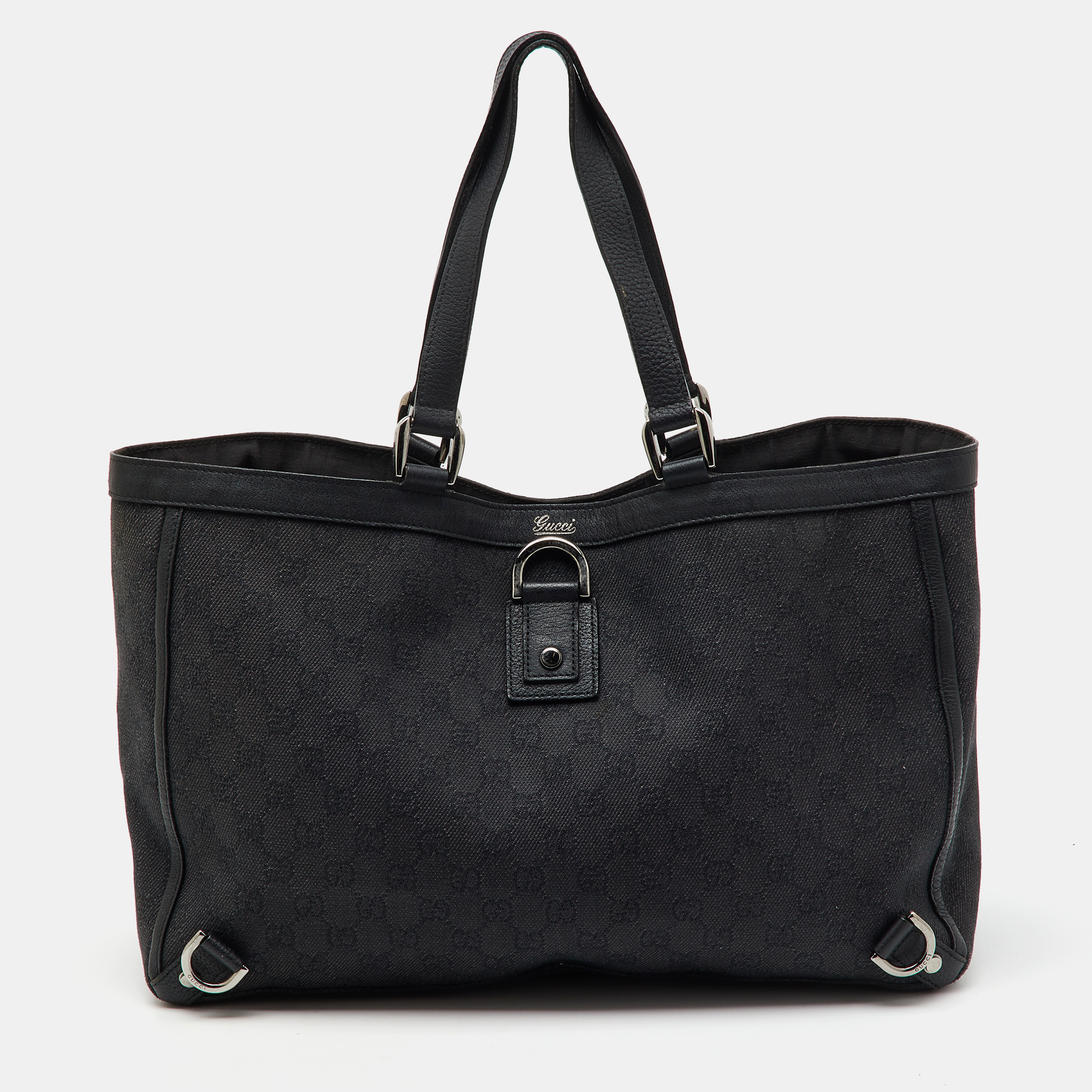 

Gucci Black GG Canvas and Leather Abbey D-Ring Shopper Tote