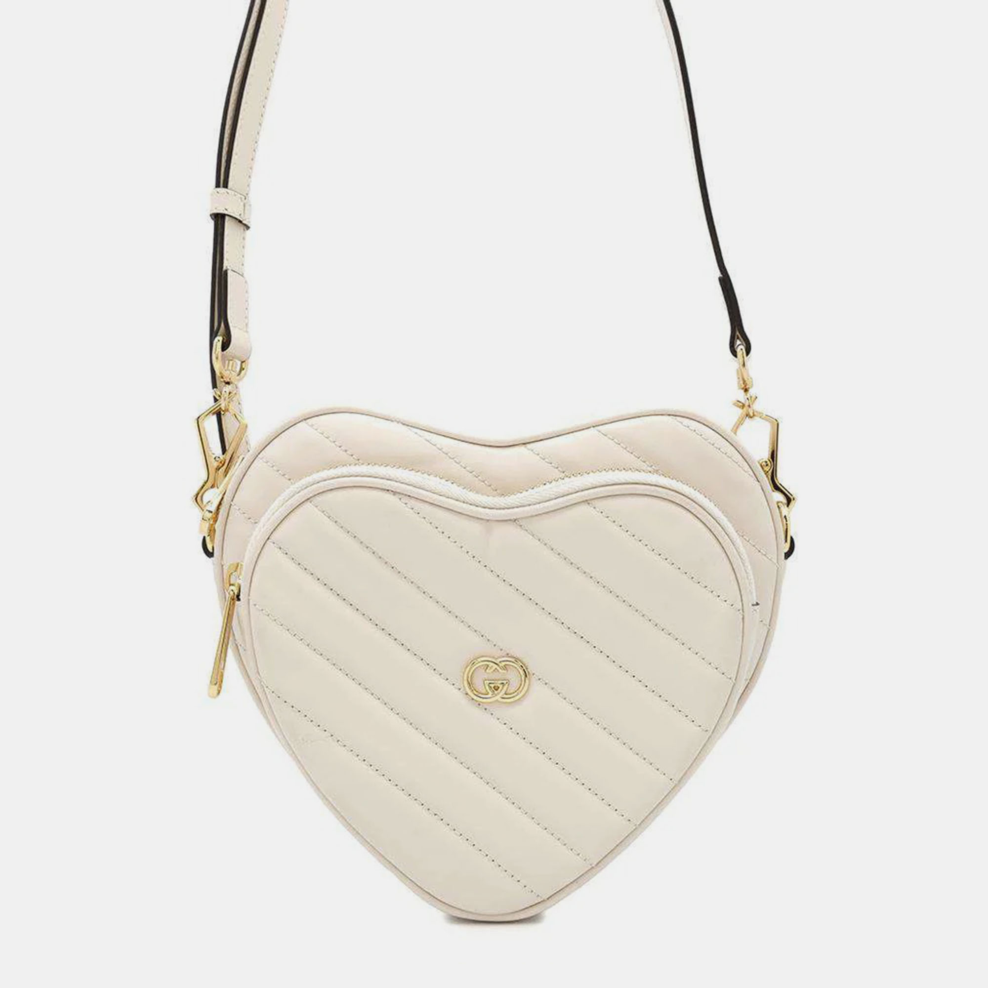 

Gucci Ivory Leather Interlocking G Heart Bag, White