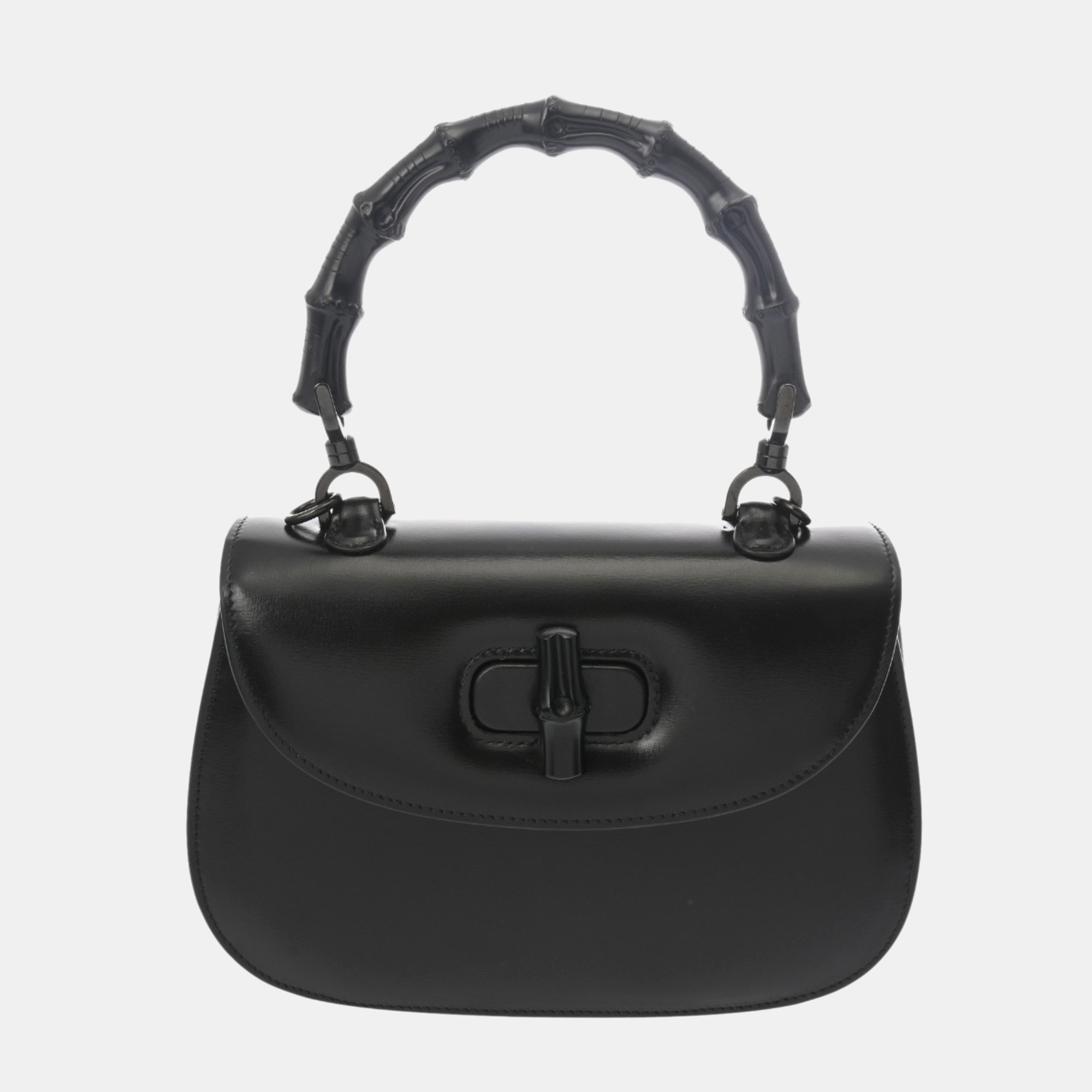 

Gucci Black Leather Bamboo 1947 Handbag