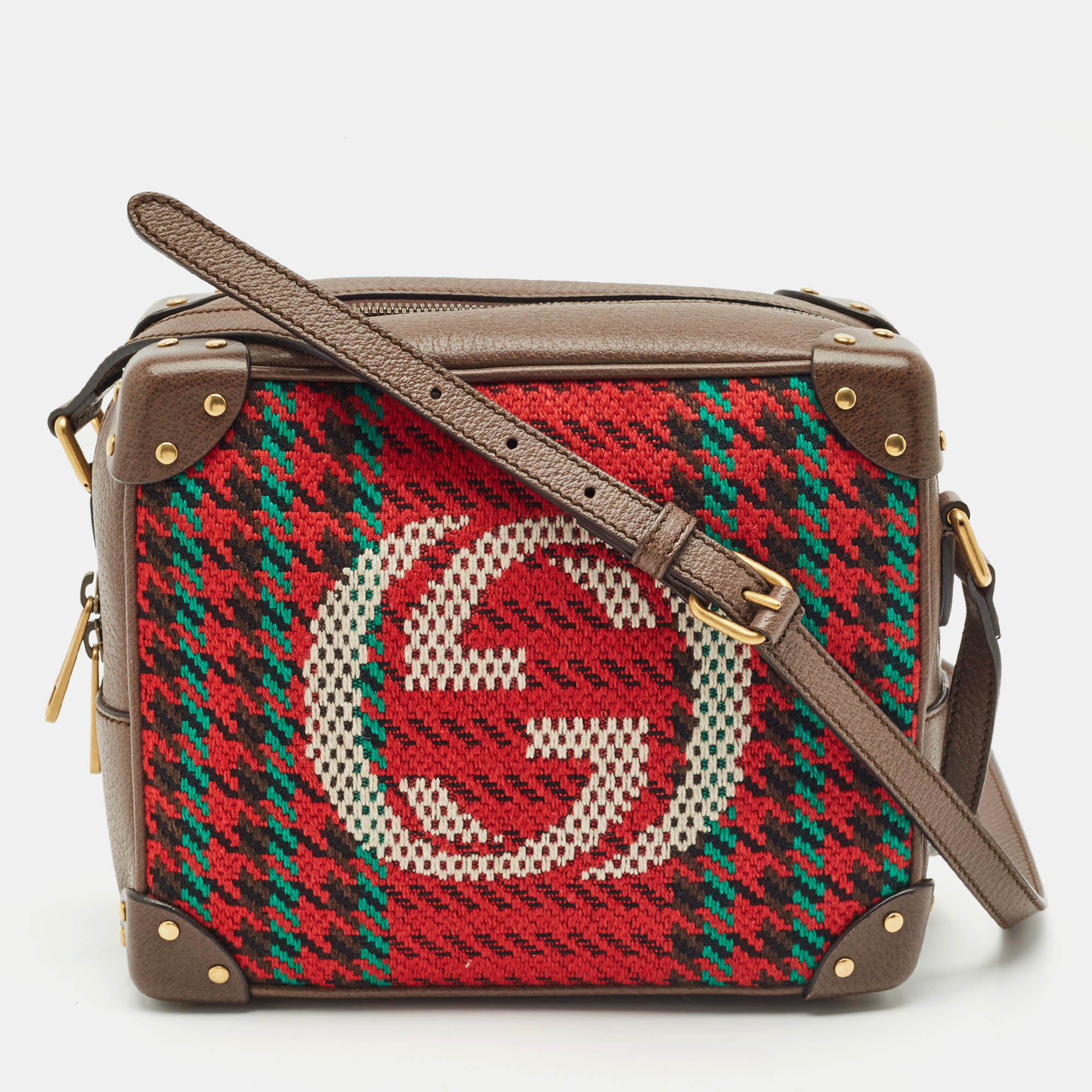 

Gucci Multicolor Leather and Tweed Trunk Case Bag