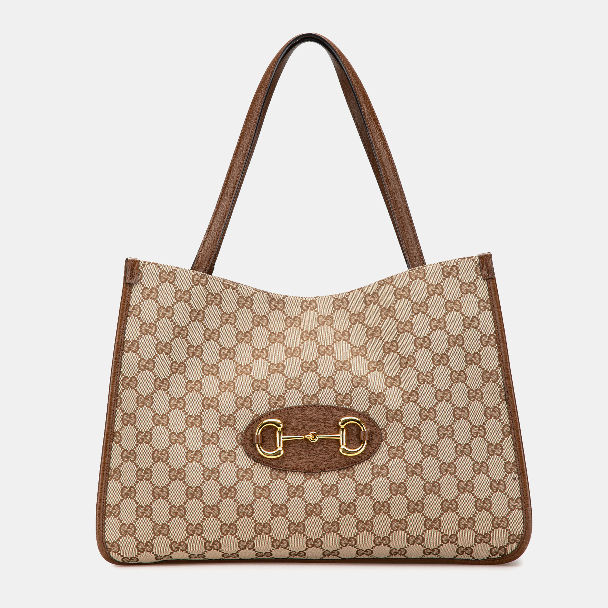 

Gucci Brown Canvas GG Horsebit 1955 Tote