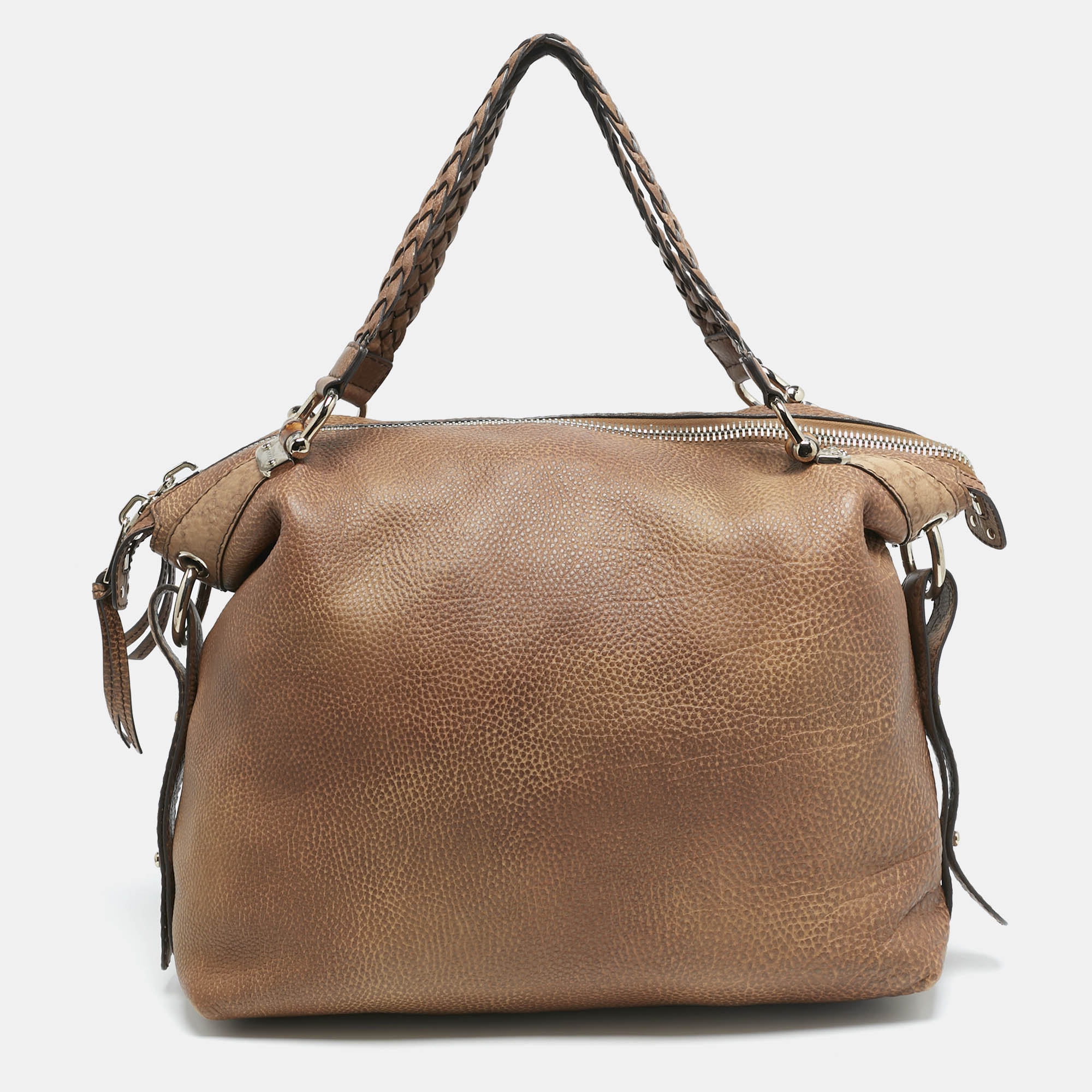 

Gucci Brown Leather Large Bamboo Bar Shoulder Bag