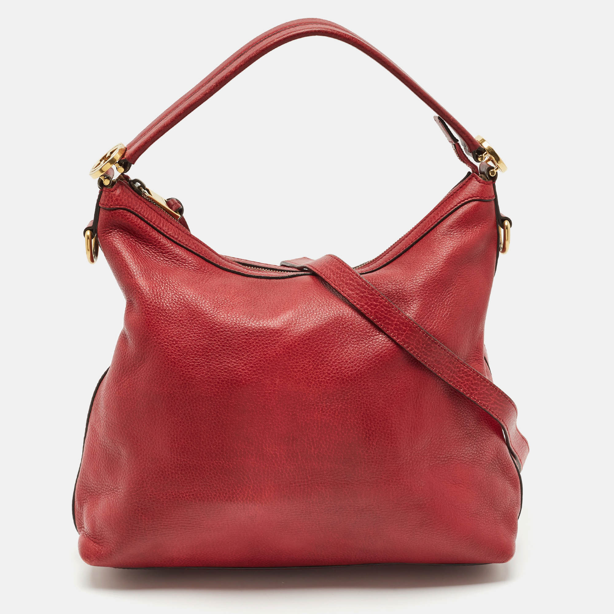 

Gucci Red Leather Miss GG Hobo