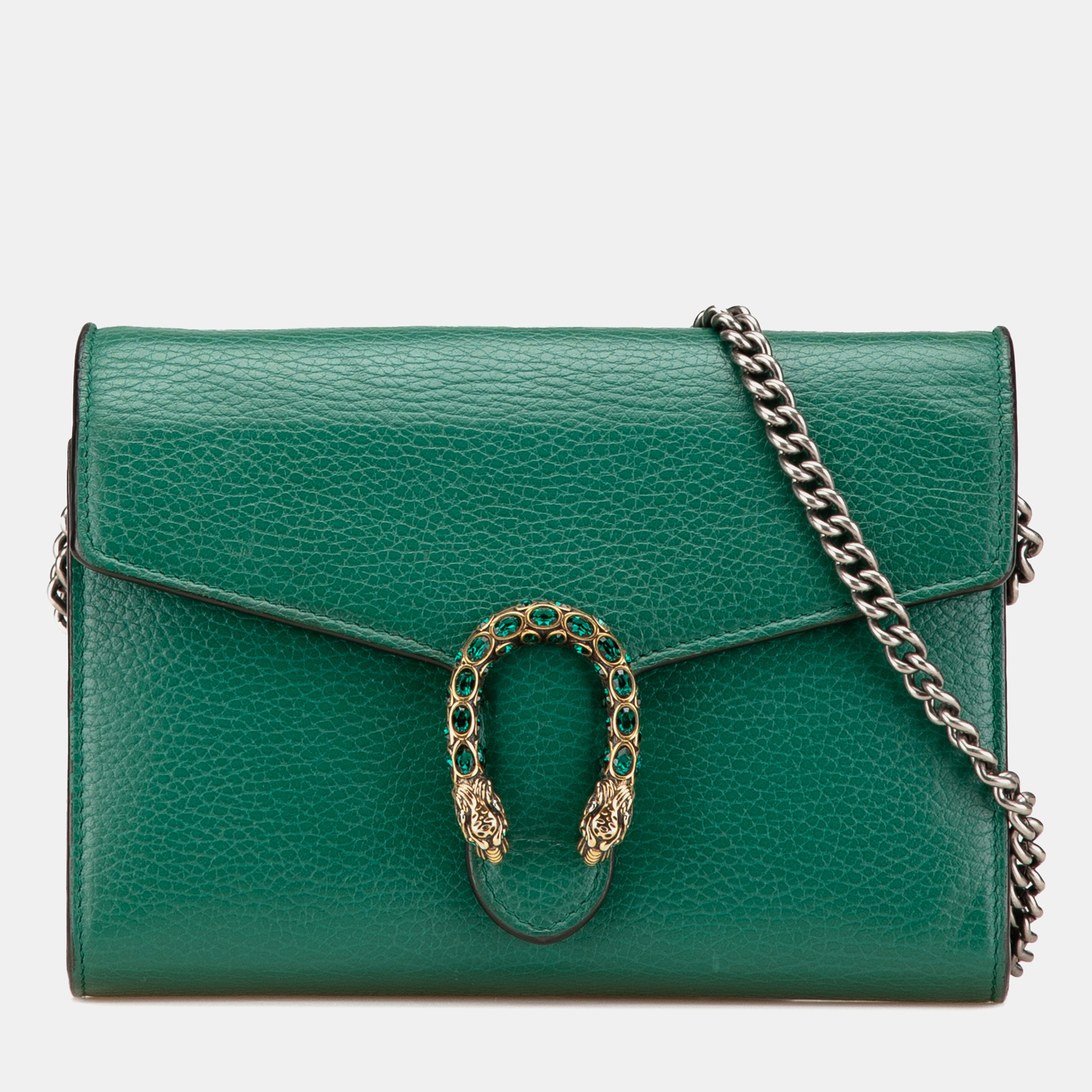 

Gucci Green Mini Leather Dionysus Wallet on Chain