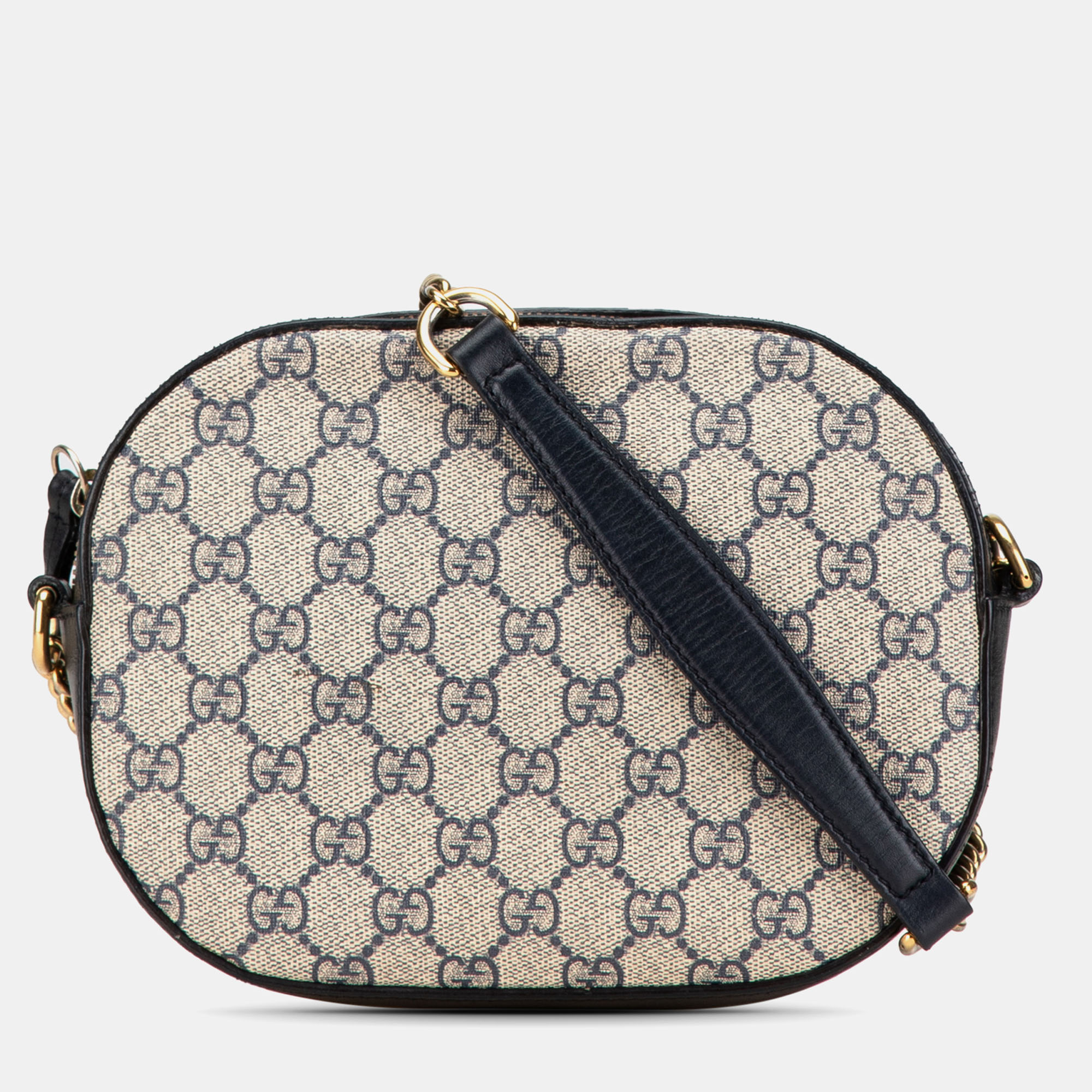 

Gucci Beige/Navy Blue Mini GG Supreme Chain Crossbody