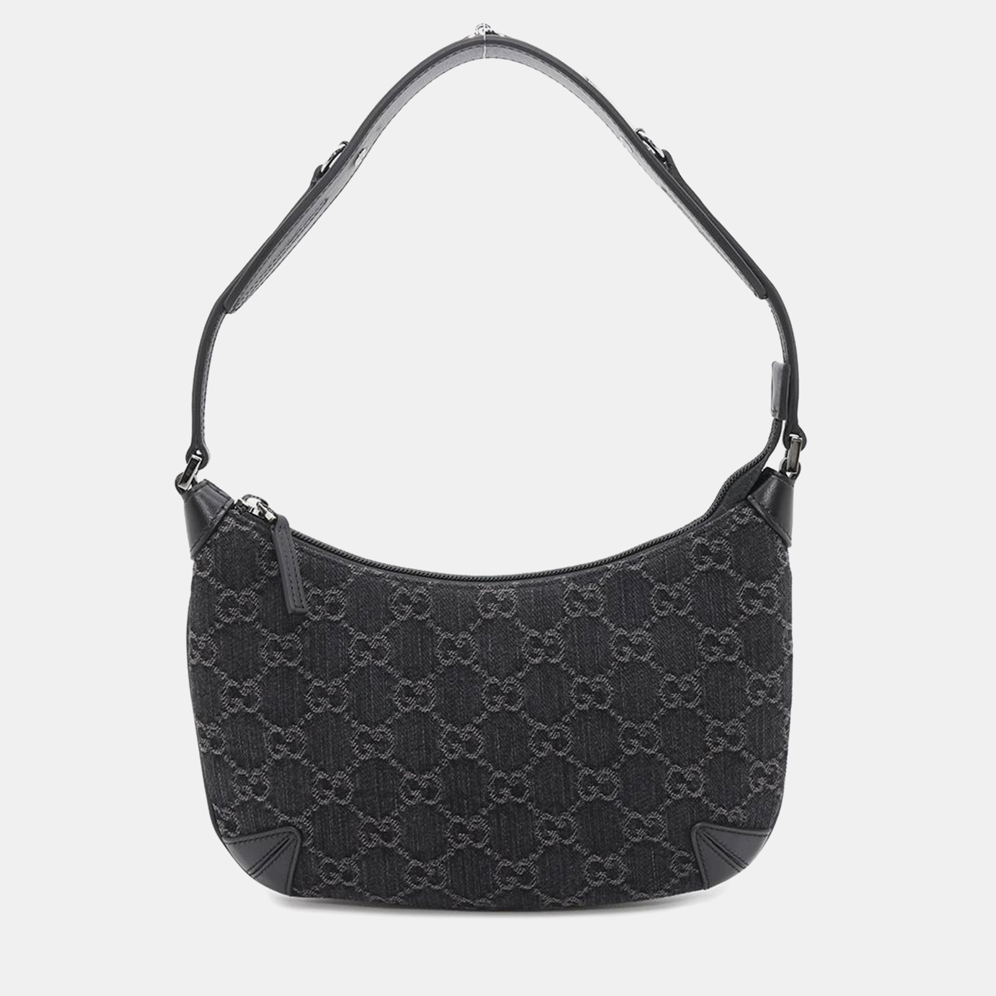 

Gucci Horsebit Slim Small Shoulder Bag Black Ggdenim