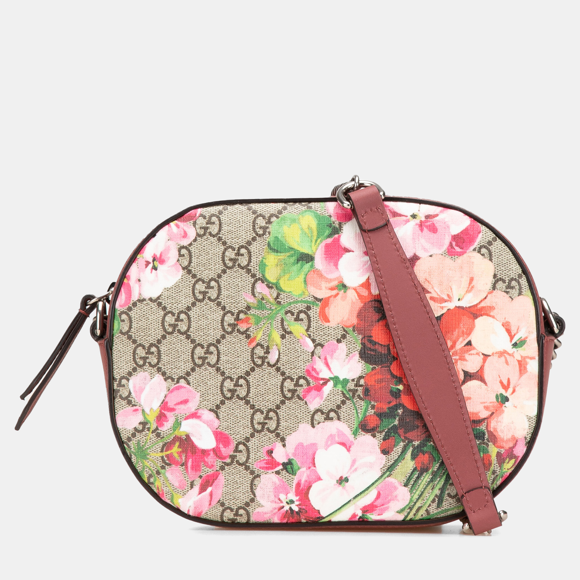 

Gucci Brown GG Supreme Blooms Chain Mini Crossbody Bag