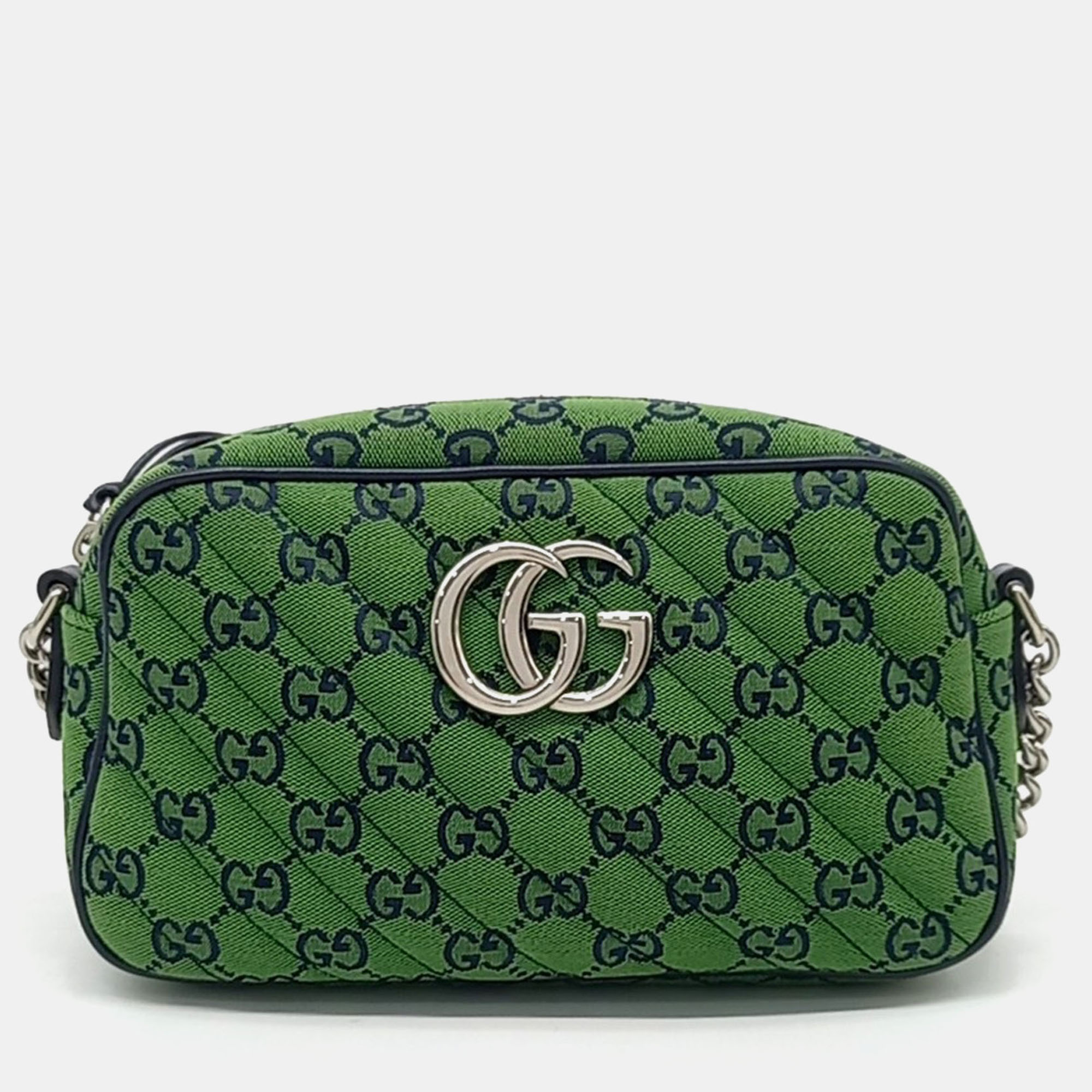 

Gucci Green Fabric Marmont Crossbody Bag