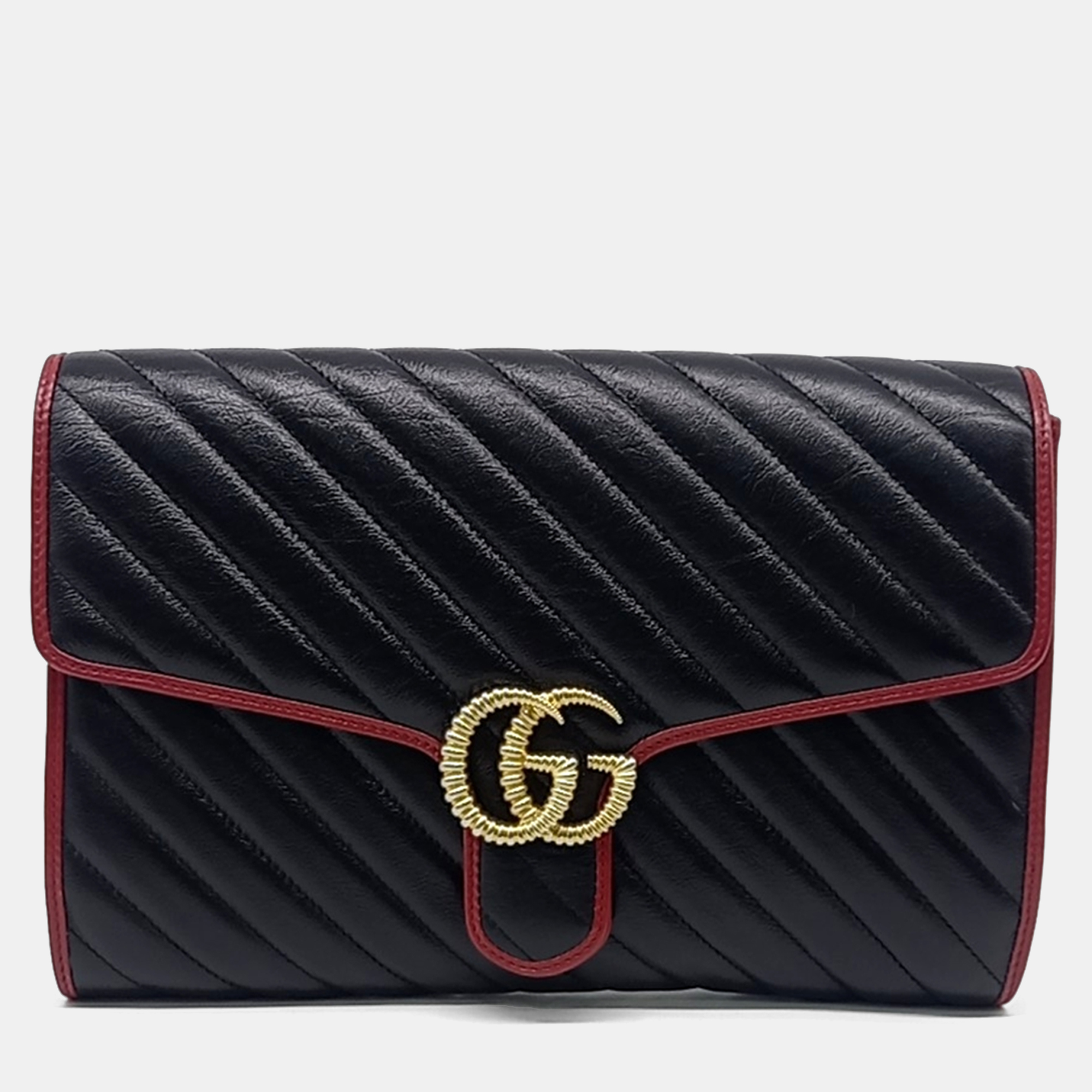 

Gucci Black Leather Marmont Clutch