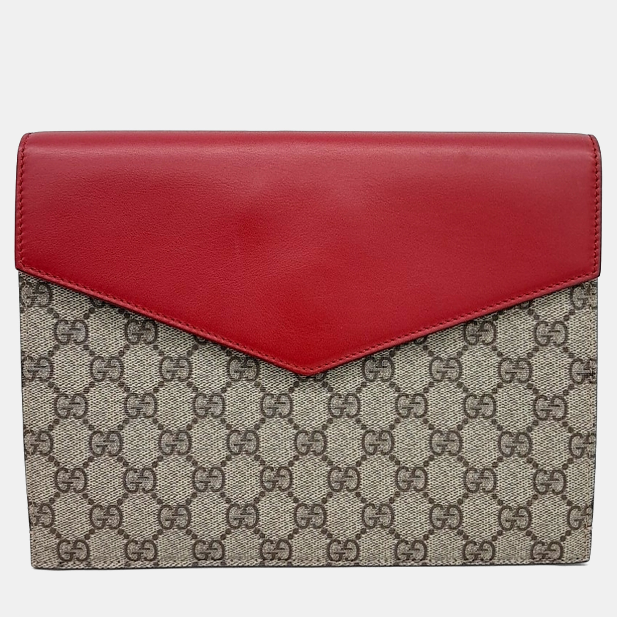 

Gucci Beige Red Leather and PVC Clutch