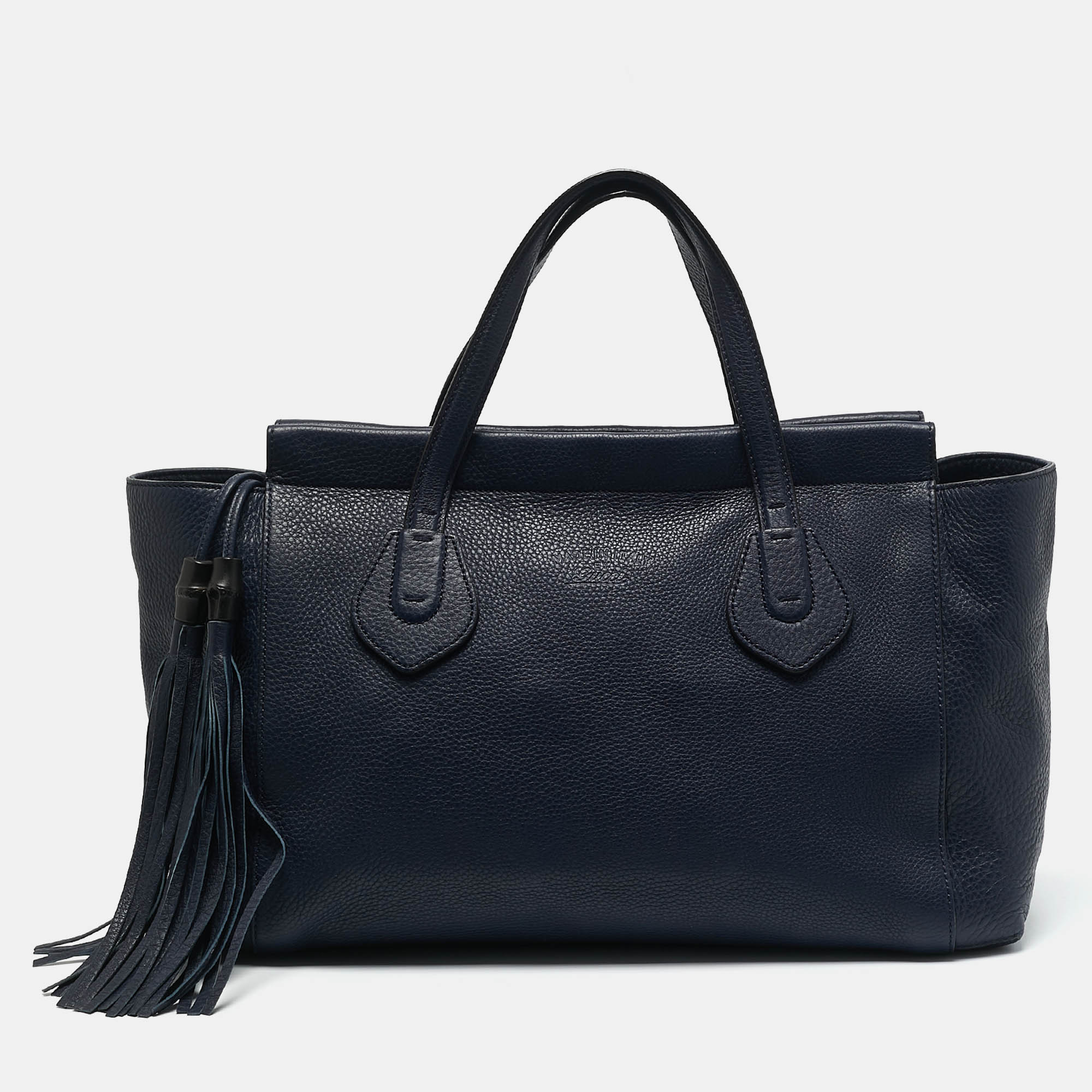 

Gucci Navy Blue Leather Lady Tassel Tote
