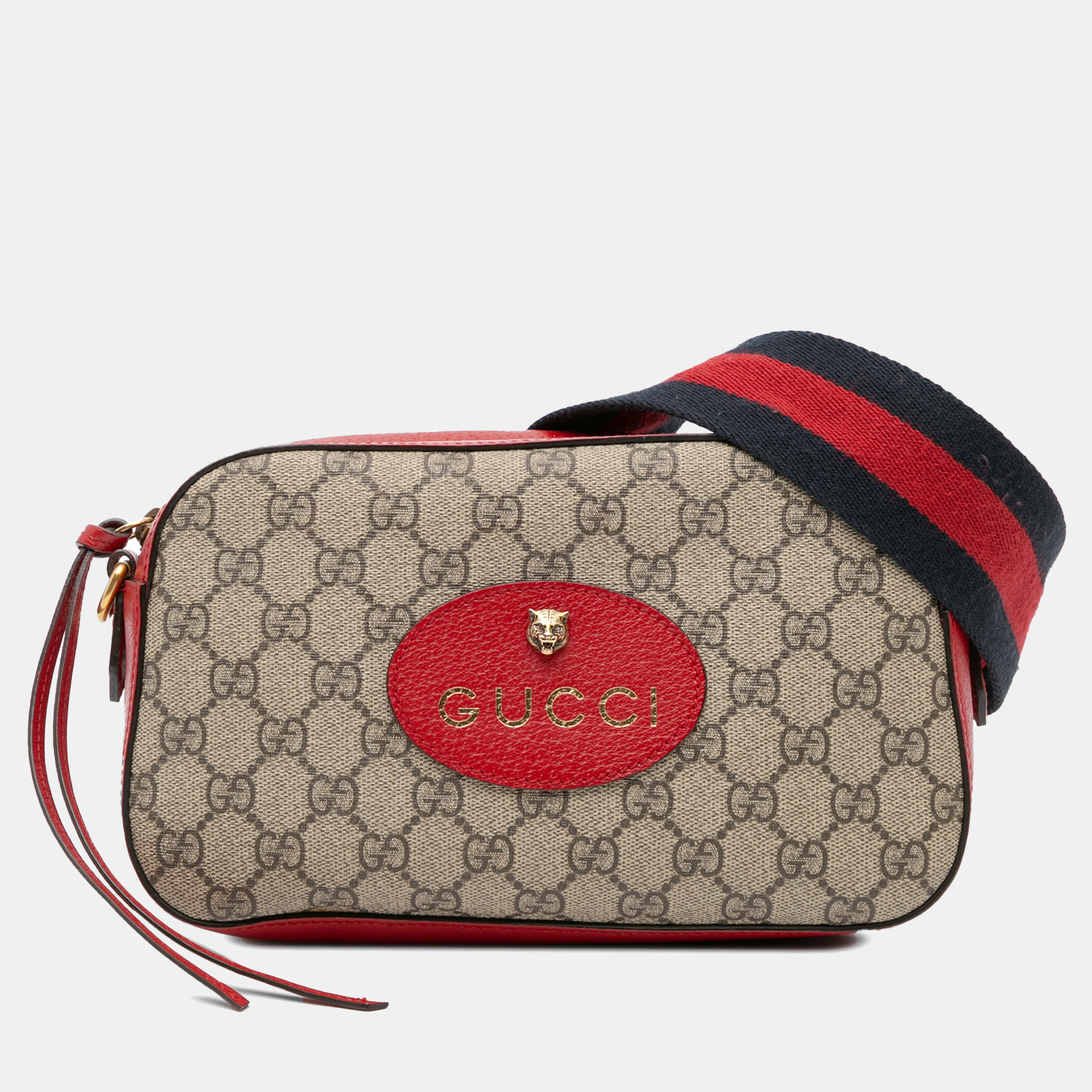 

Gucci Beige Red GG Supreme Web Neo Vintage Crossbody