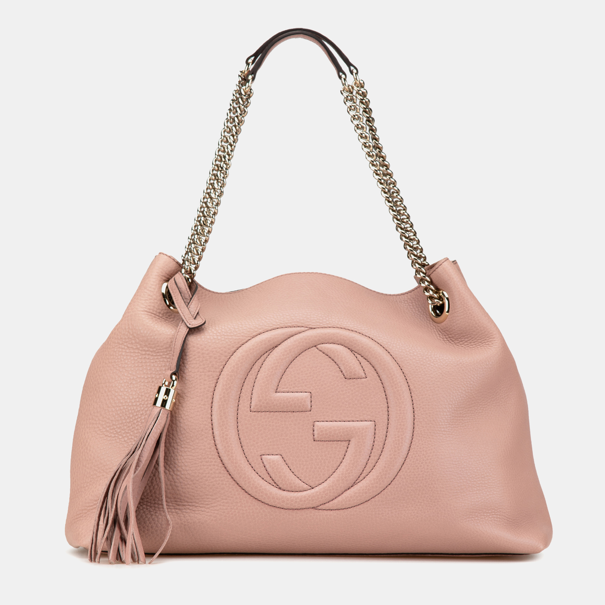 

Gucci Pink Medium Leather Soho Chain Tote