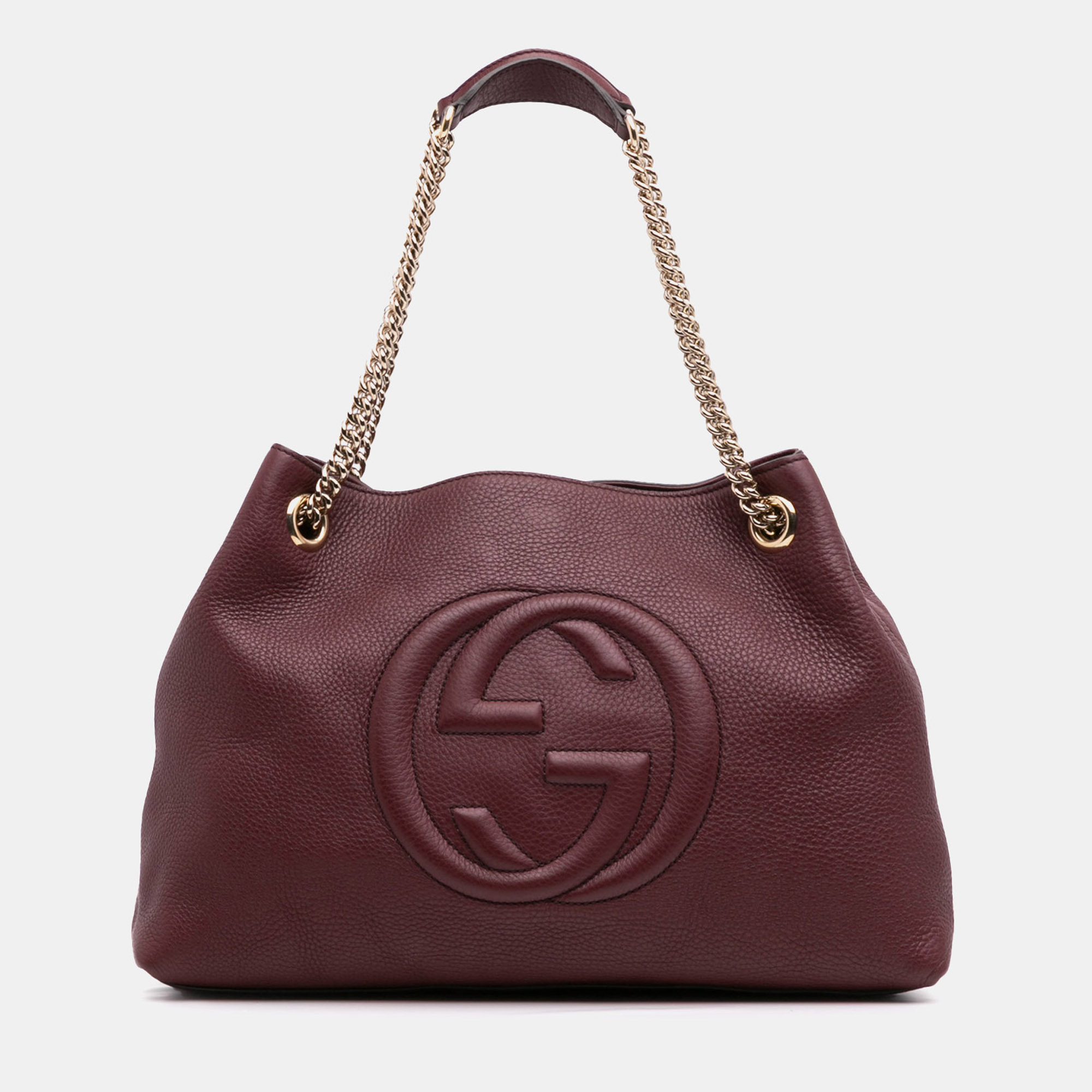 

Gucci Red Medium Leather Soho Chain Tote