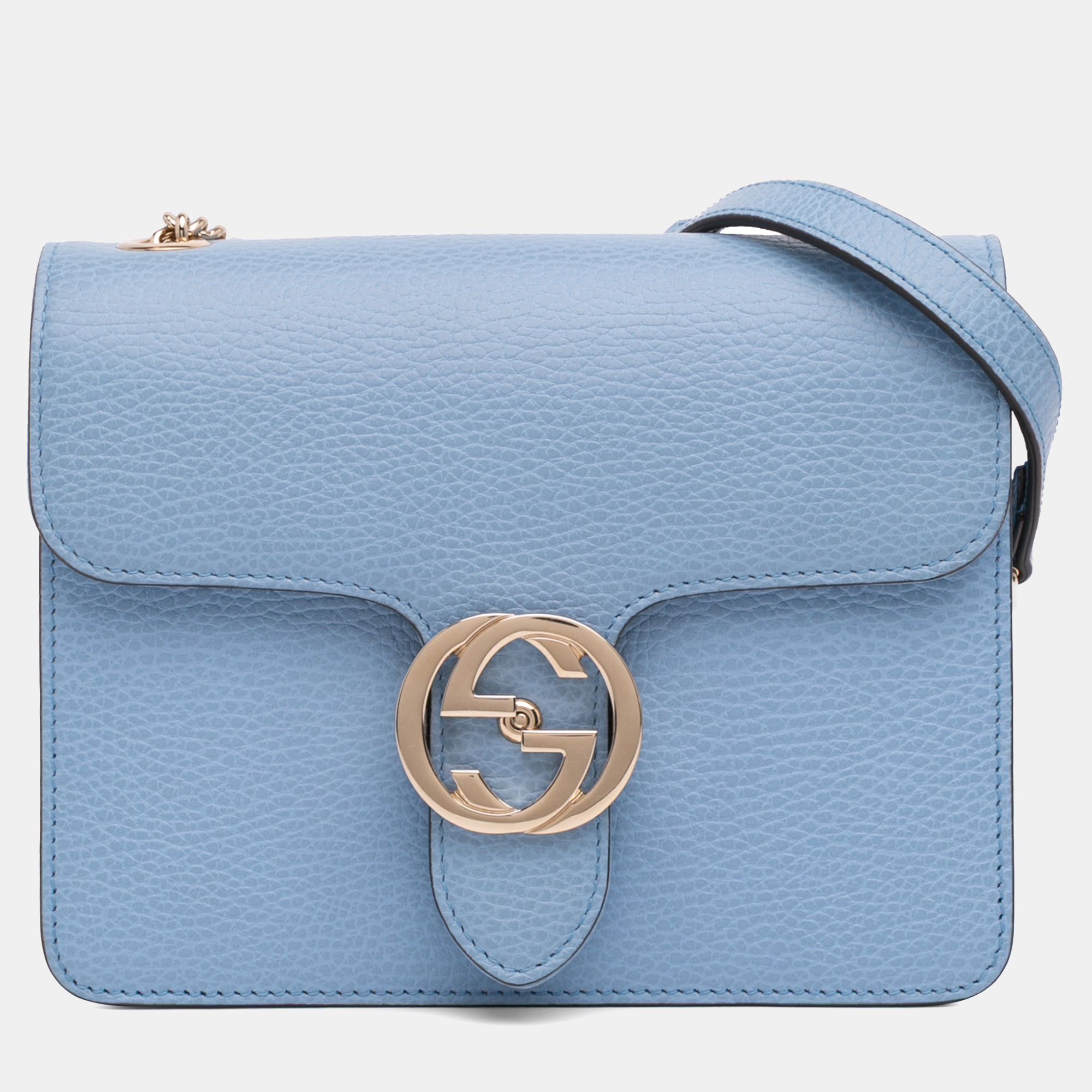 

Gucci Blue Small Dollar Calfskin Interlocking G Crossbody