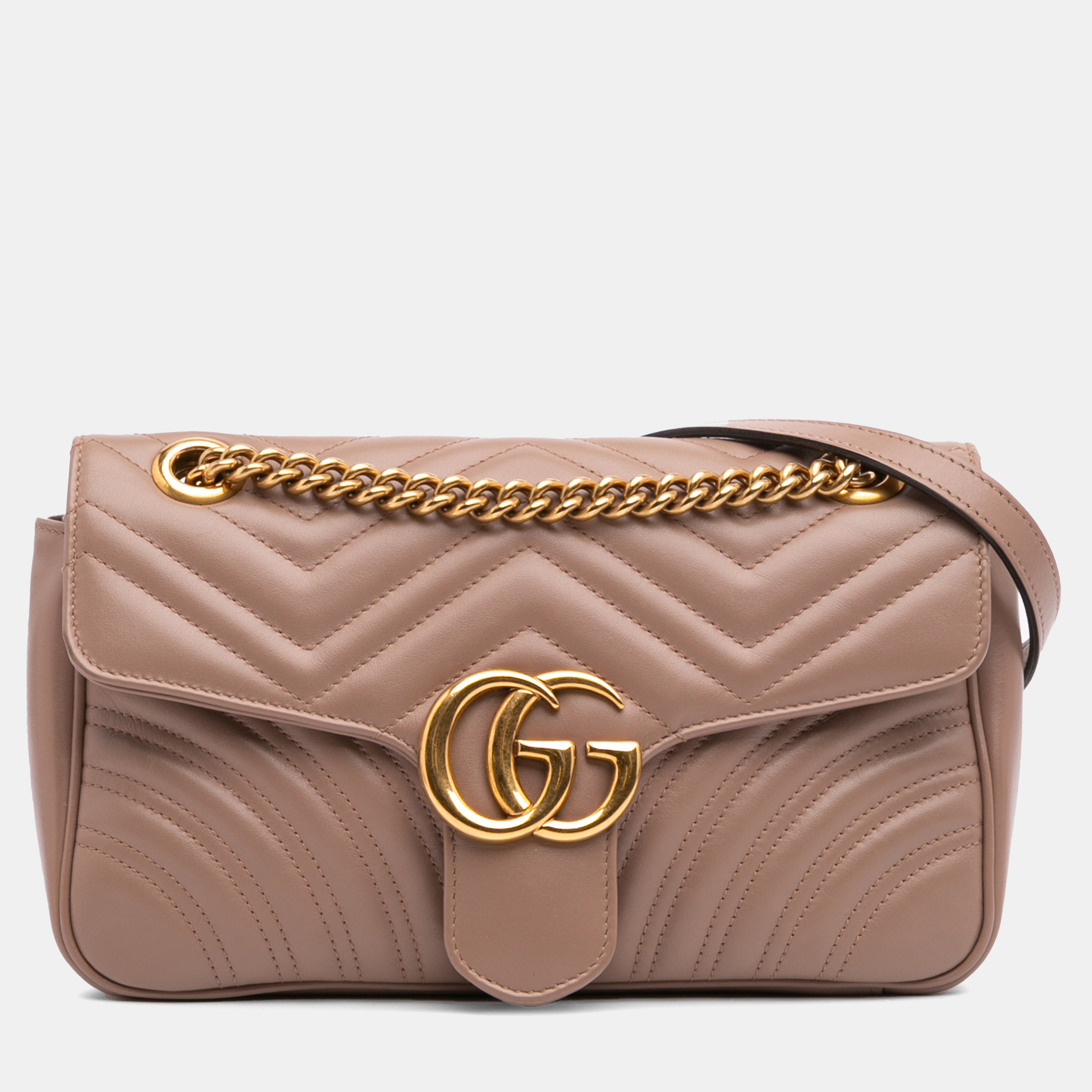 

Gucci Brown Small GG Marmont Matelasse Leather Flap Crossbody