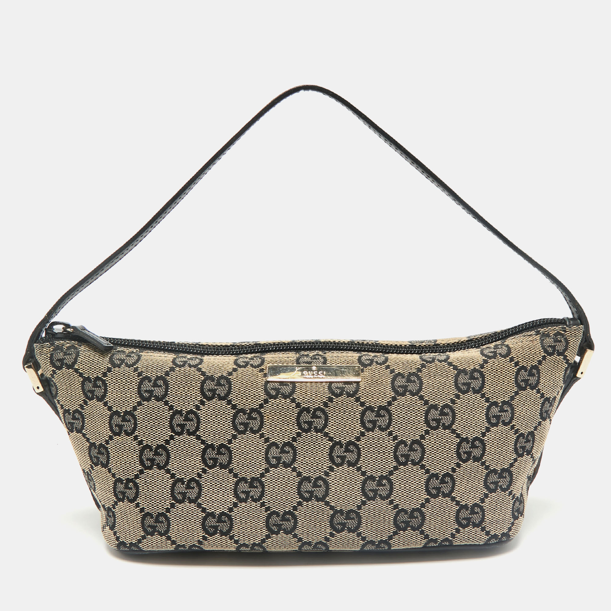 

Gucci Black/Beige GG Canvas Boat Pochette