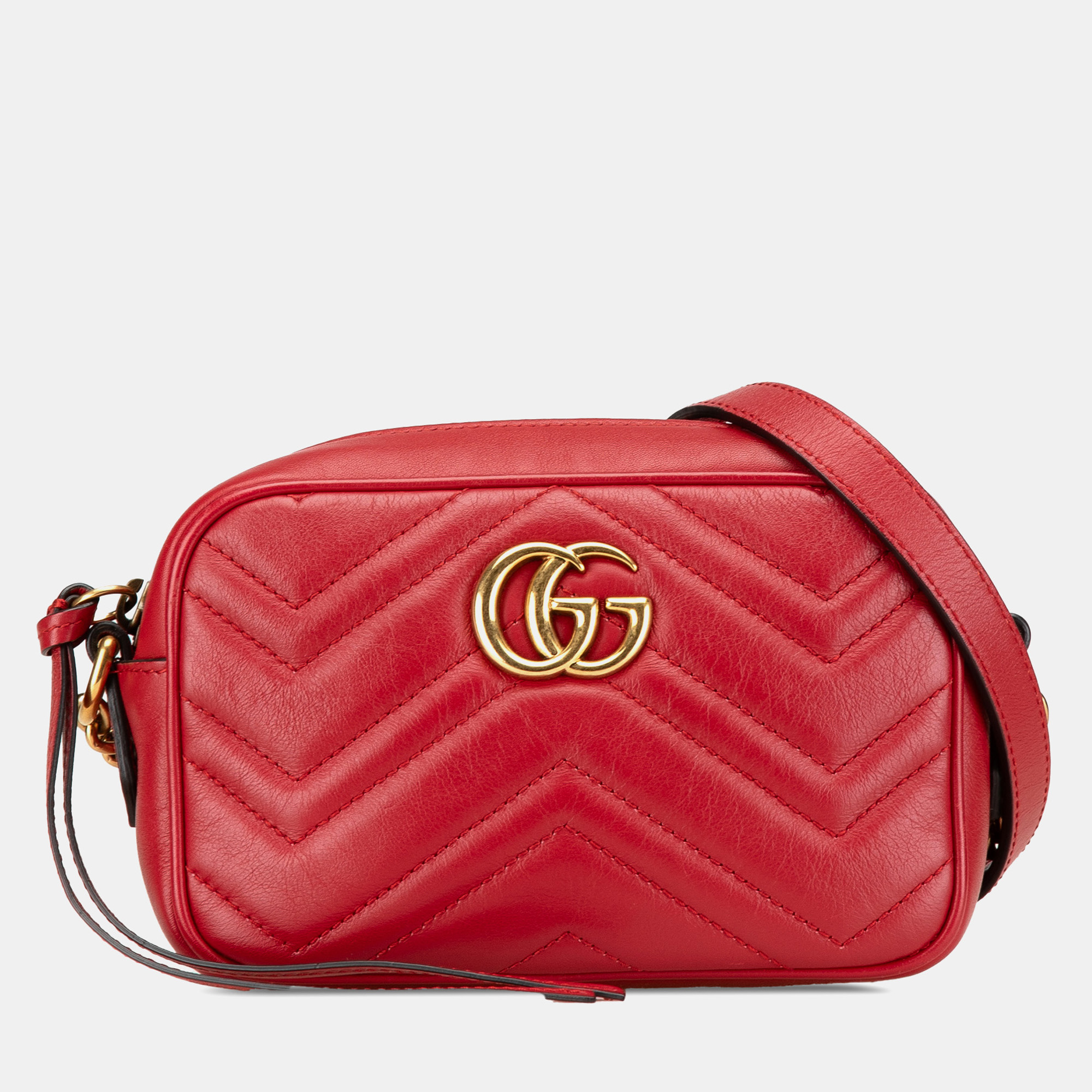 

Gucci Red Mini GG Marmont Matelasse Leather Crossbody