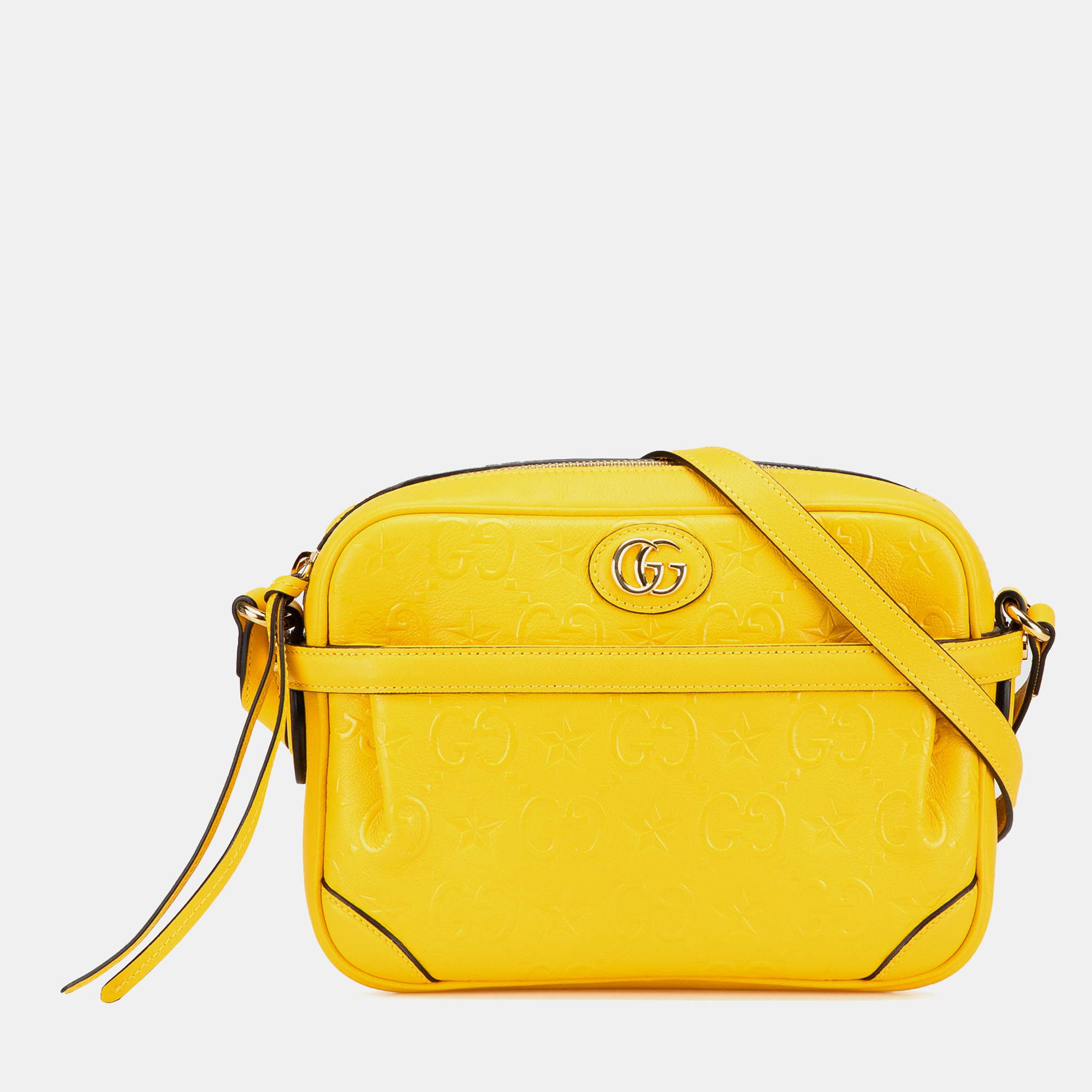 

Gucci Yellow Leather GG Star Embossed Crossbody