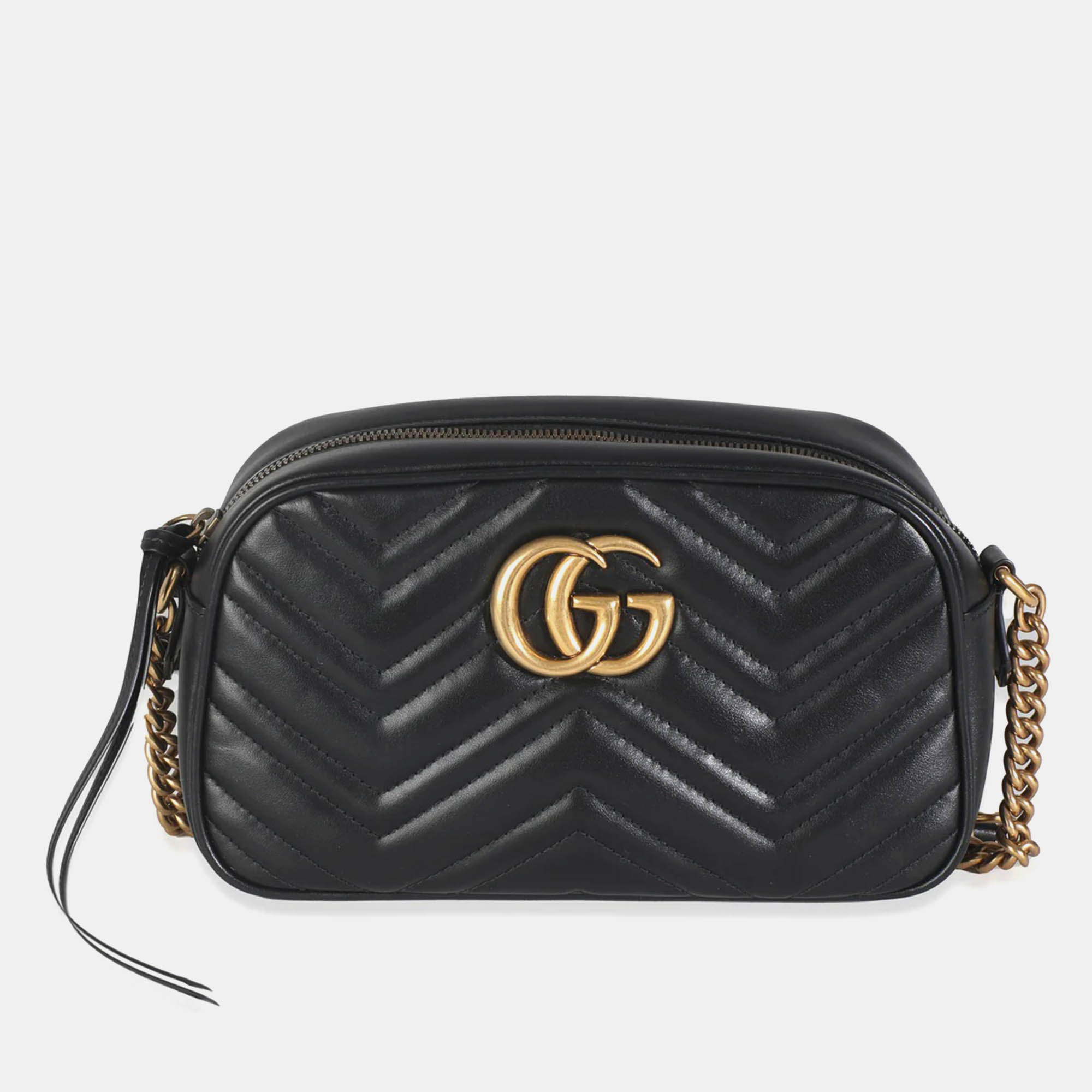 

Gucci Black Matelasse Calfskin Small Marmont Shoulder Bag