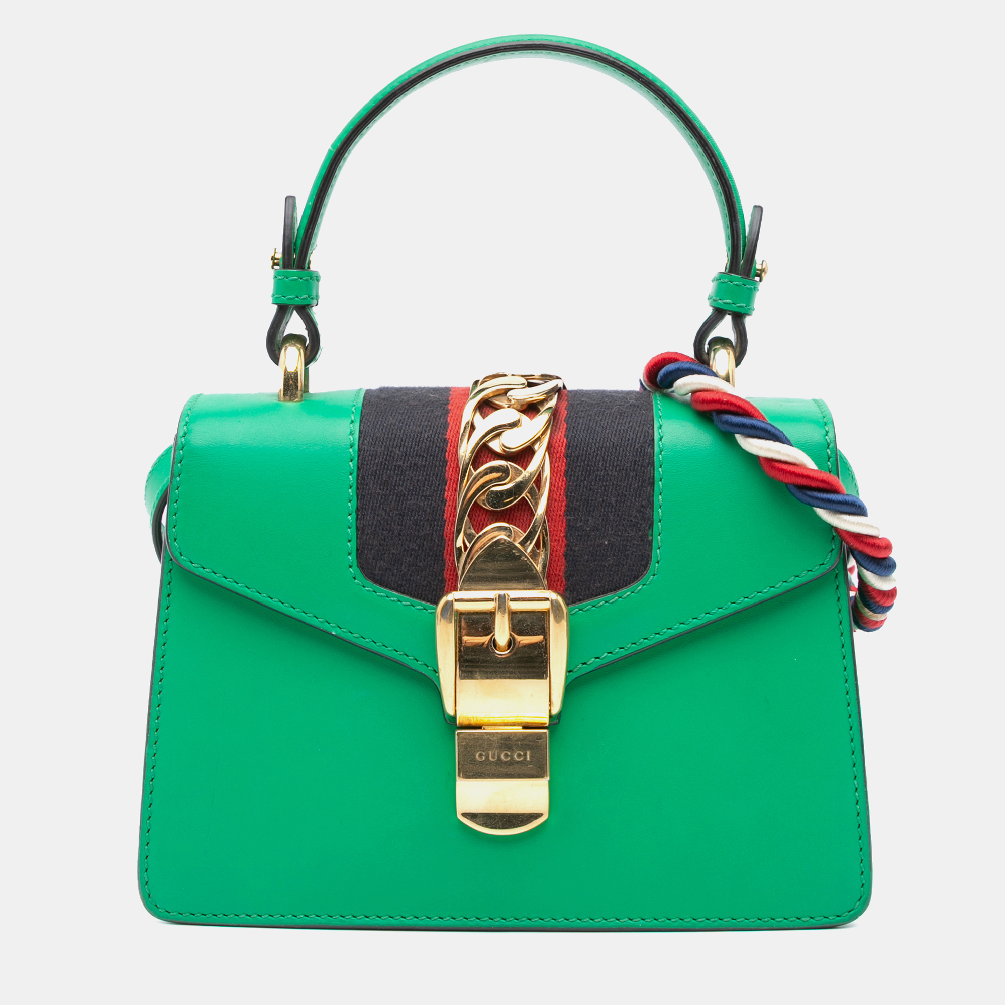 

Gucci Green Mini Leather Sylvie Satchel
