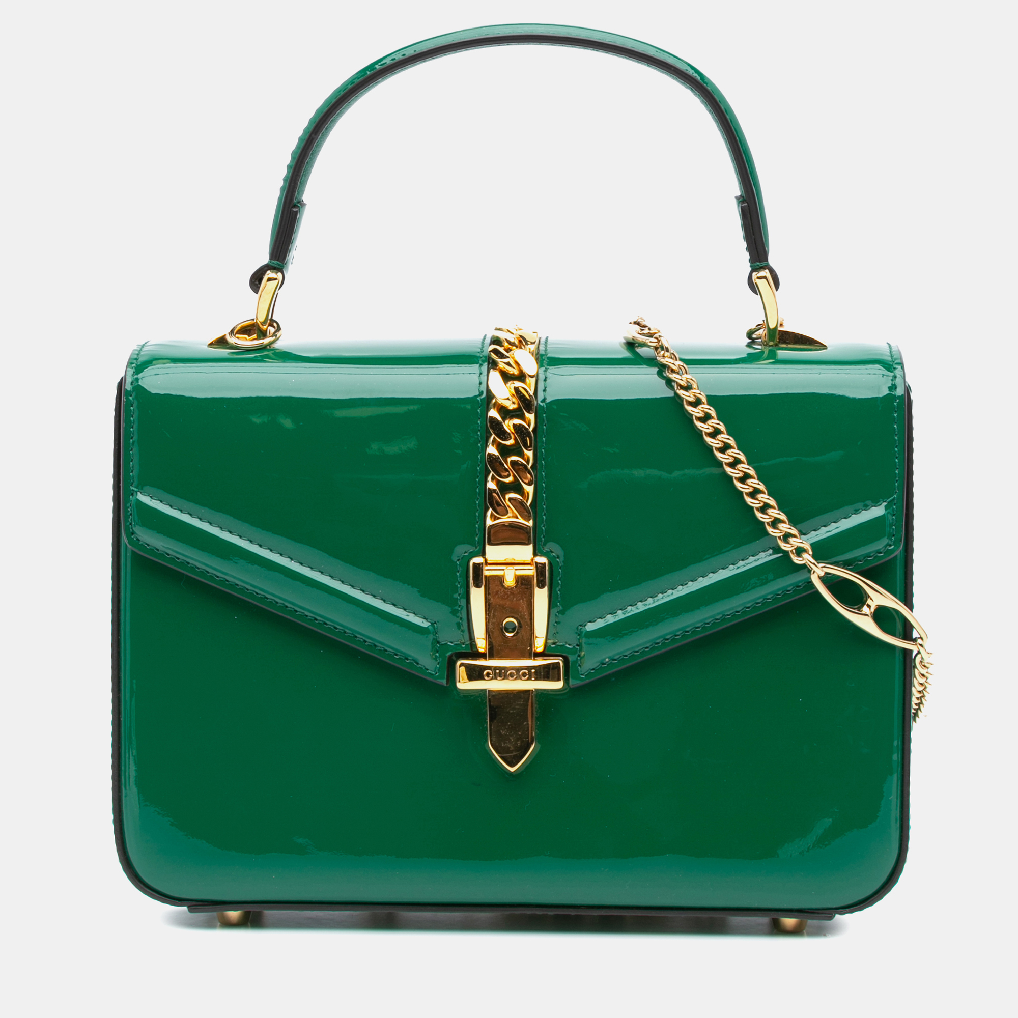 

Gucci Green Patent Sylvie 1969 Satchel