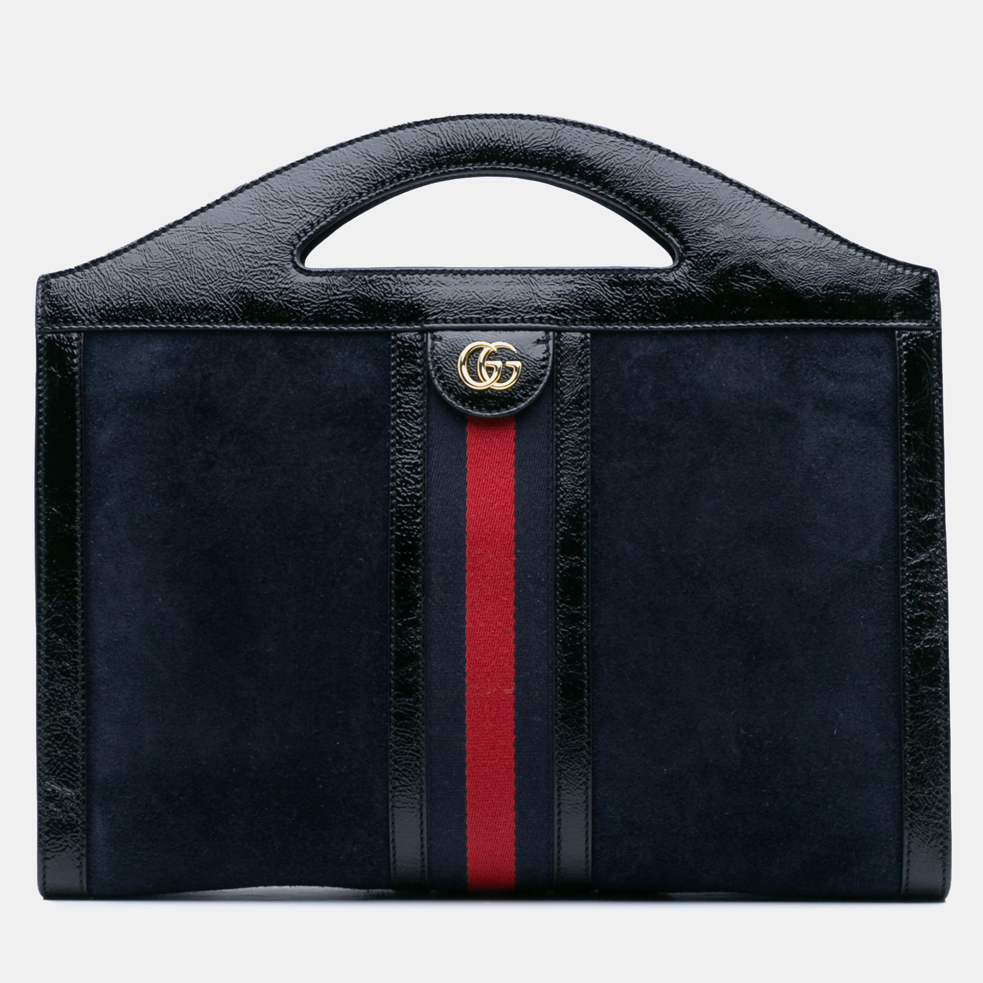 

Gucci Navy Blue Suede Ophidia Satchel