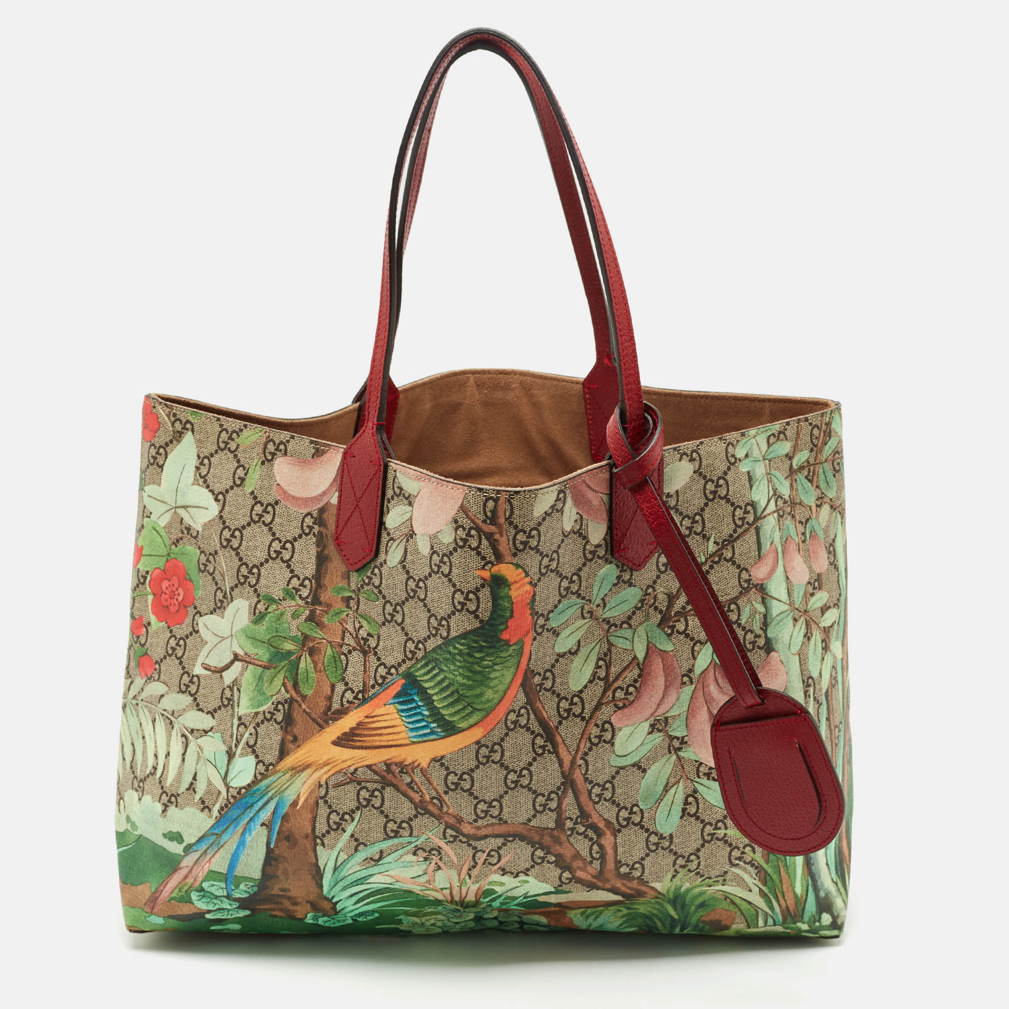

Gucci Multicolor GG Supreme Canvas and Leather Tian Garden Tote
