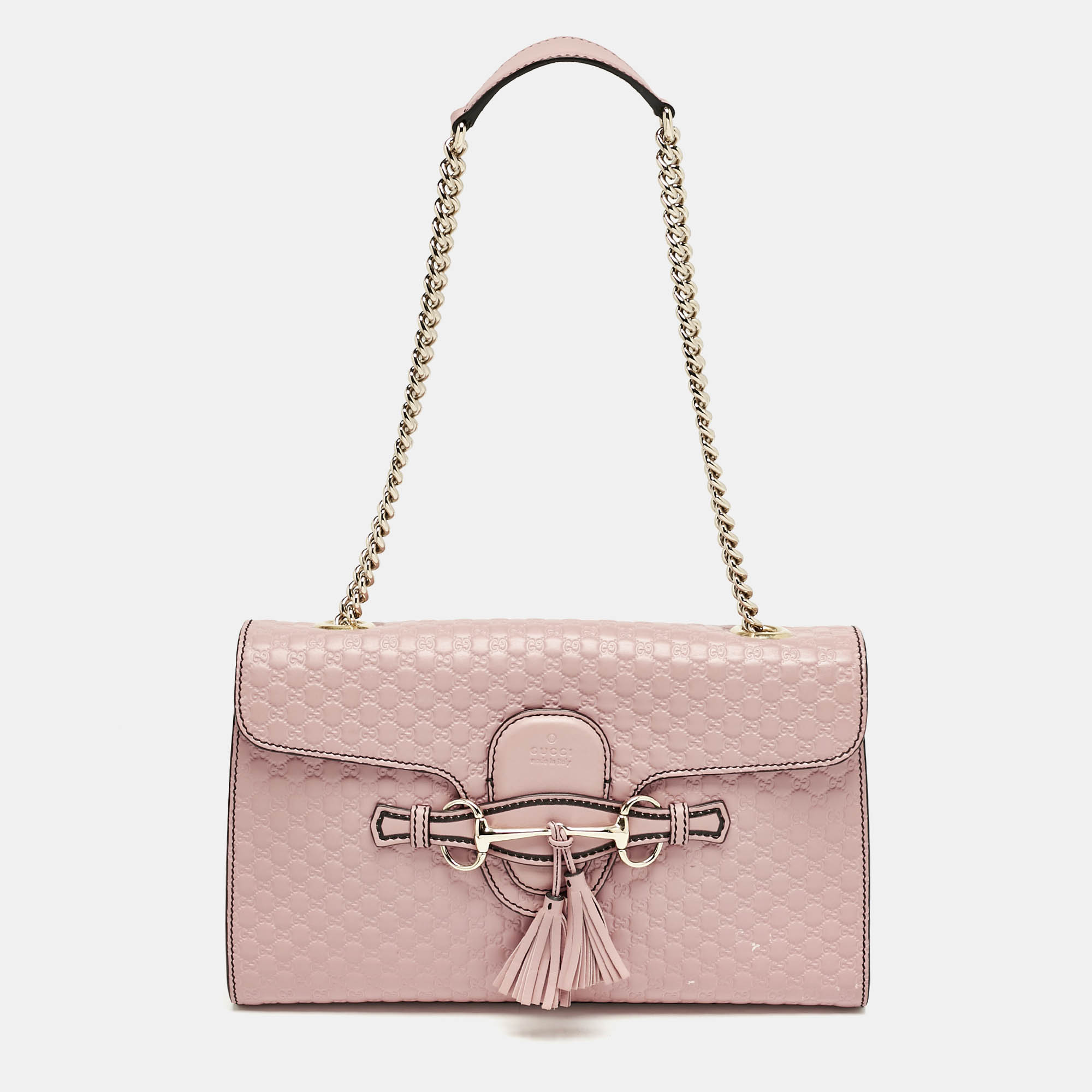 

Gucci Pink Microguccissima Leather  Emily Chain Shoulder Bag