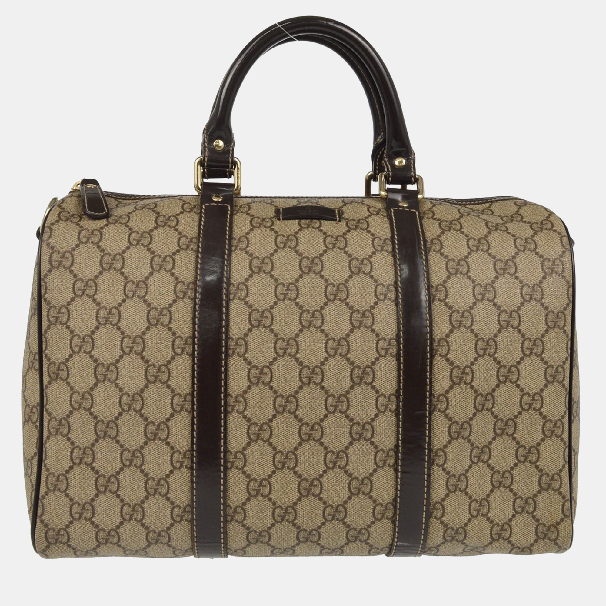 

Gucci Gray Brown GG Supreme Duffle Bag