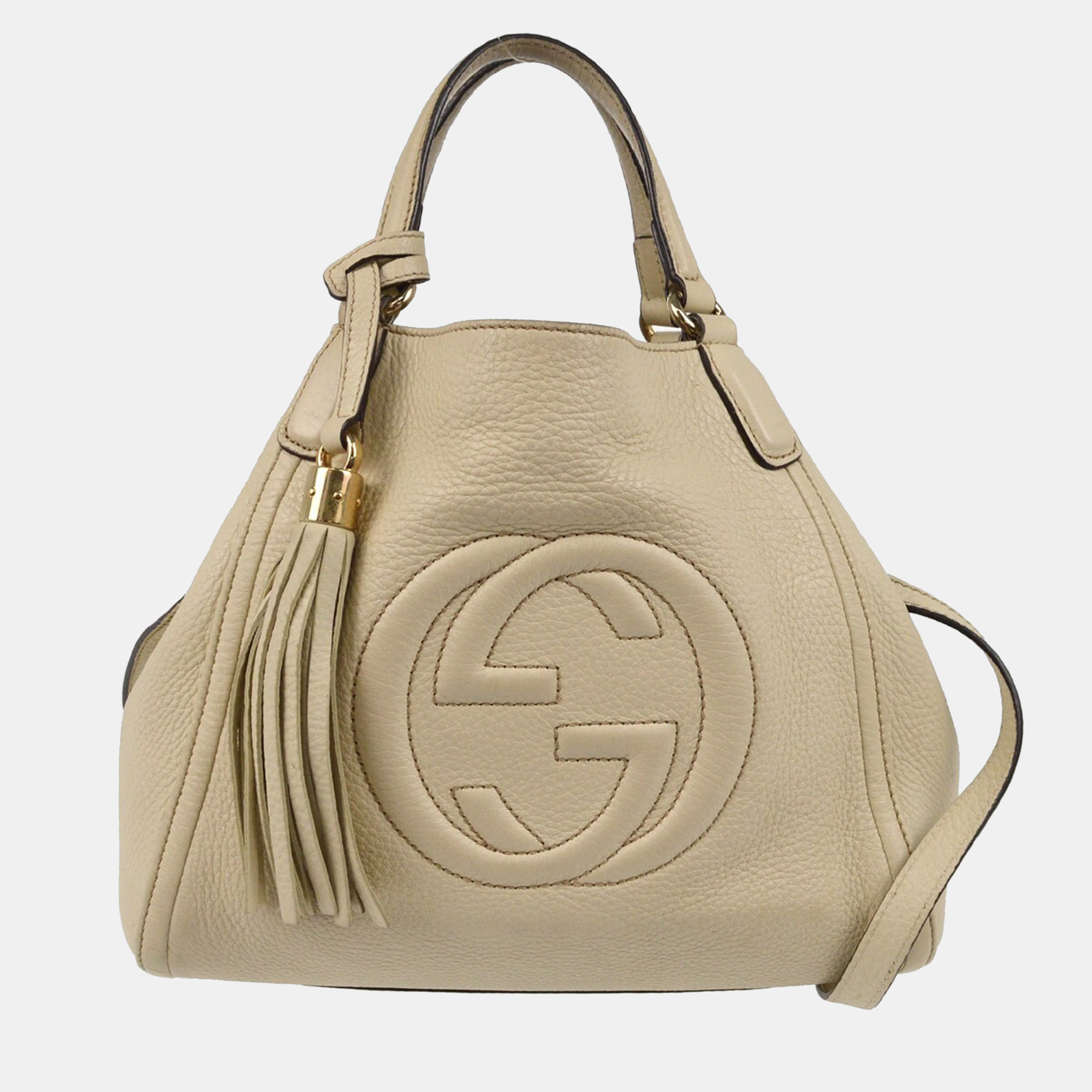 

Gucci Off-white Soho 2way Tote Handbag, Cream