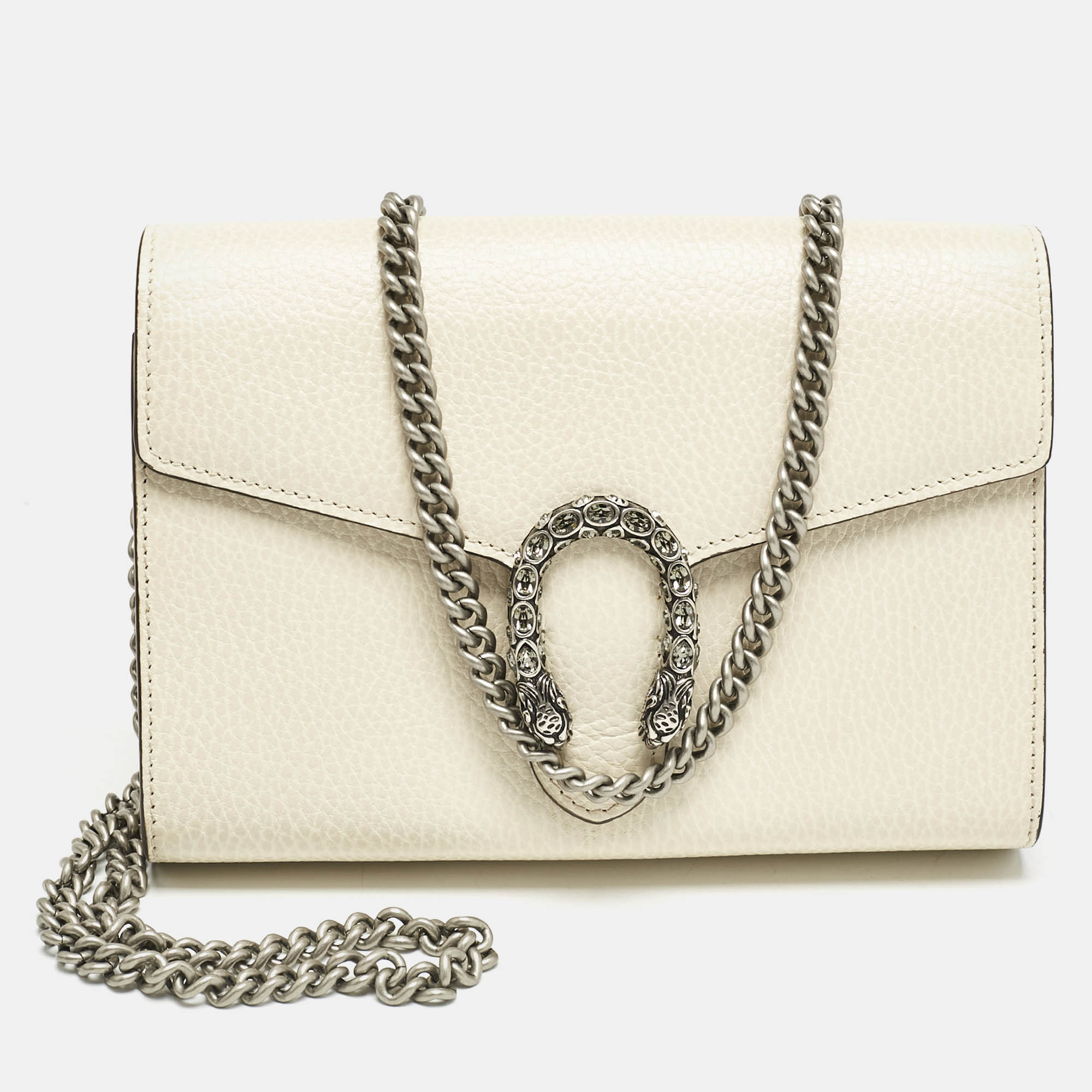 

Gucci Off White Leather Dionysus Wallet on Chain