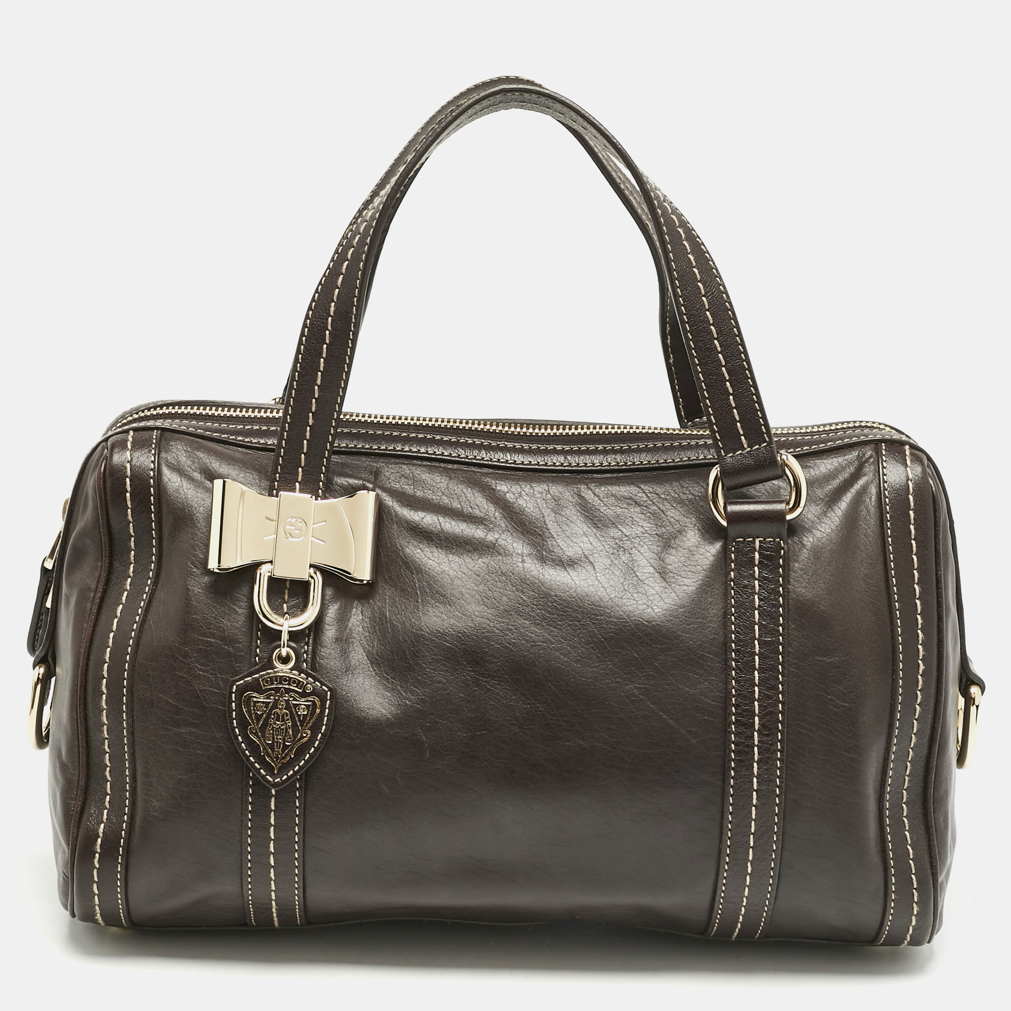 

Gucci Choco Brown Leather Duchessa Boston Bag
