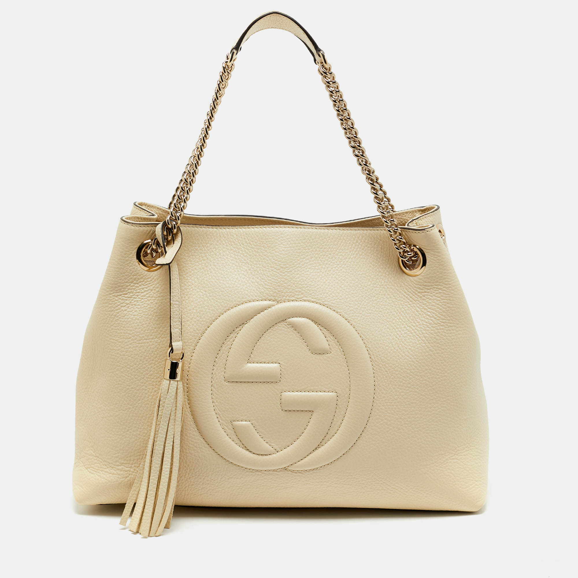 

Gucci Cream Leather Medium Soho Chain Tote