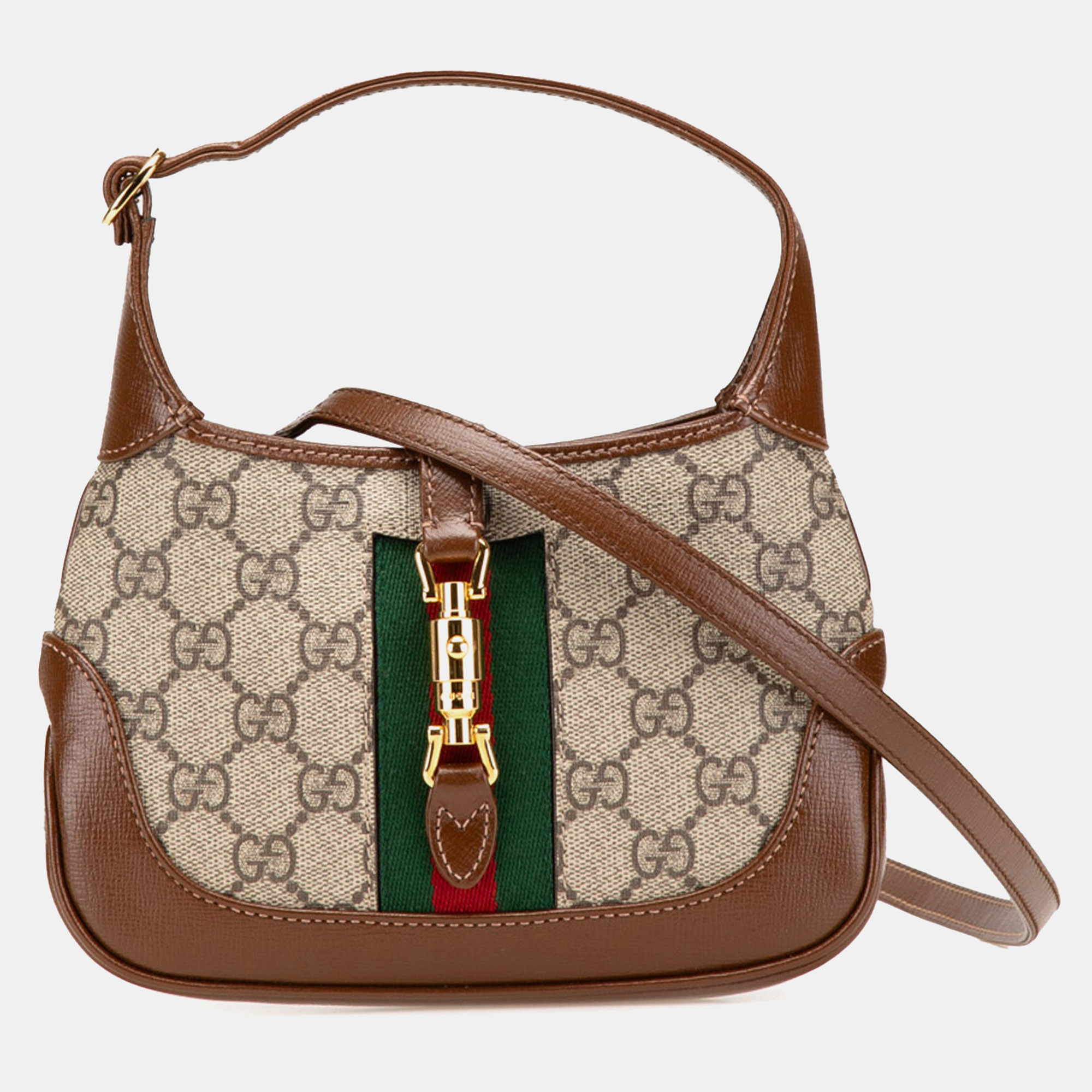 

Gucci Beige Brown Mini GG Supreme Jackie 1961 Crossbody