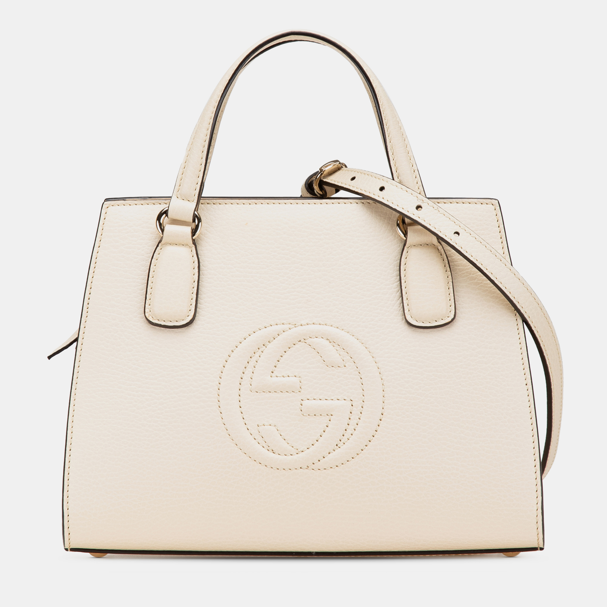 

Gucci White Medium Dollar Calf Soho Satchel