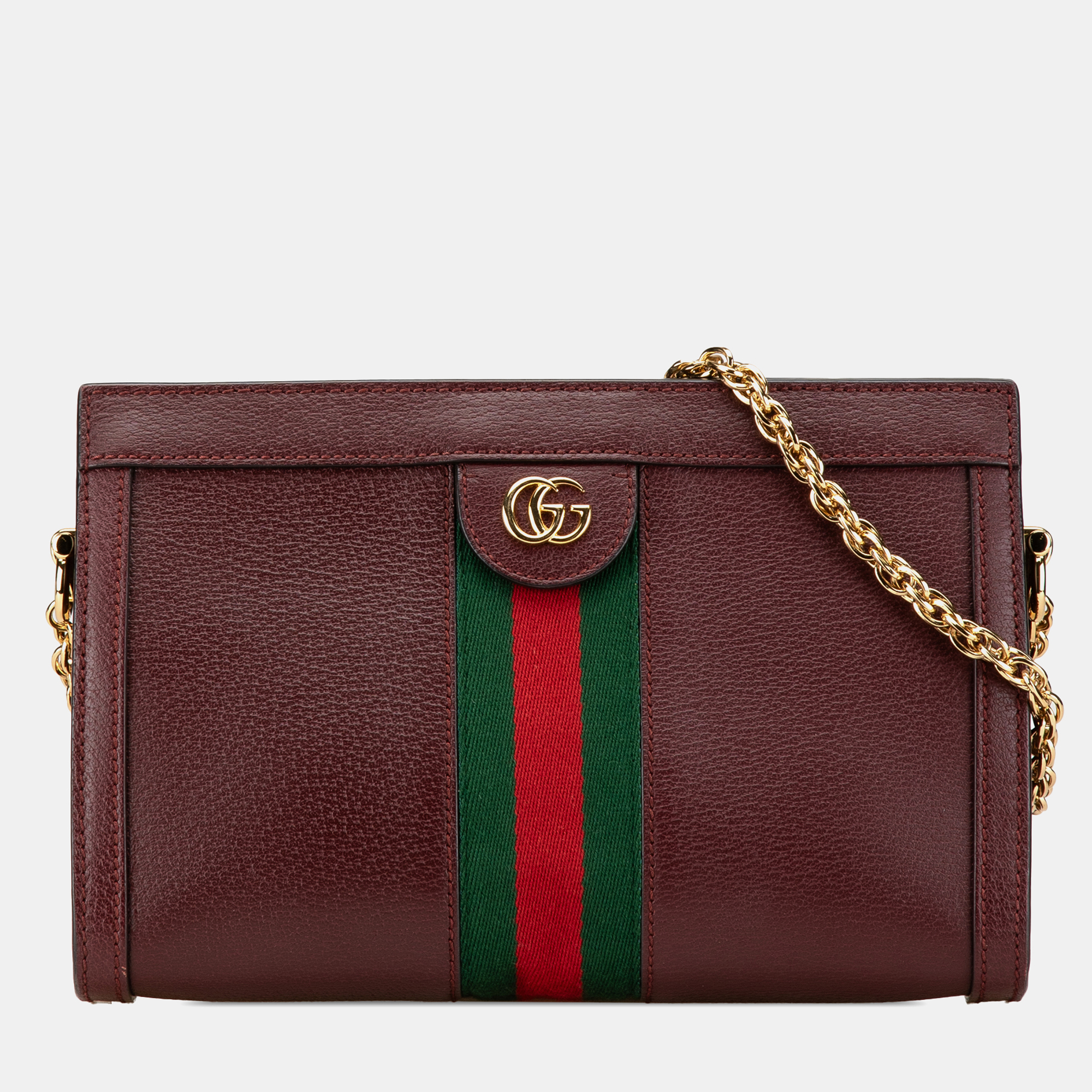 

Gucci Burgundy Small Calfskin Ophidia Chain Crossbody Bag