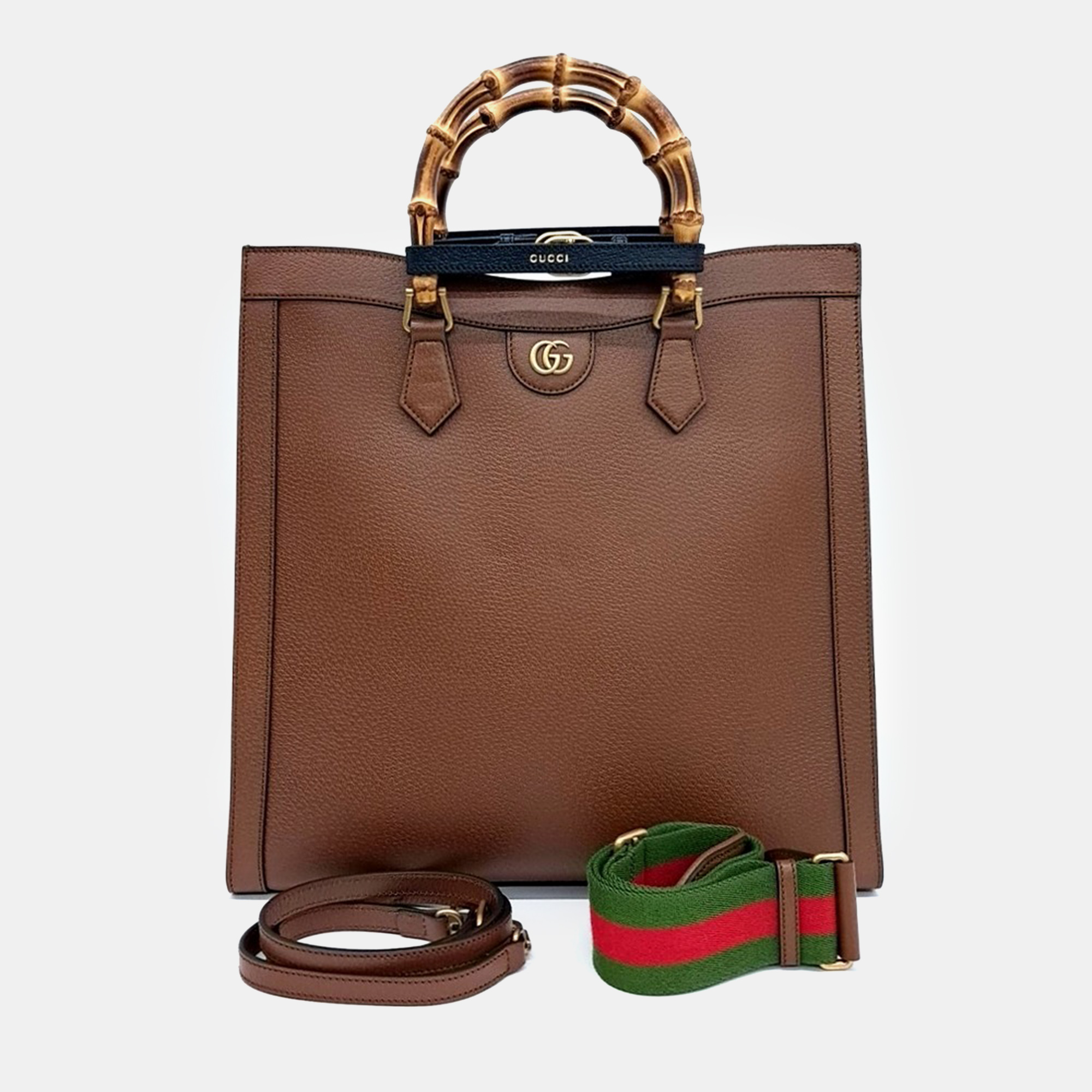 

Gucci Brown Leather Diana Large Tote Bag