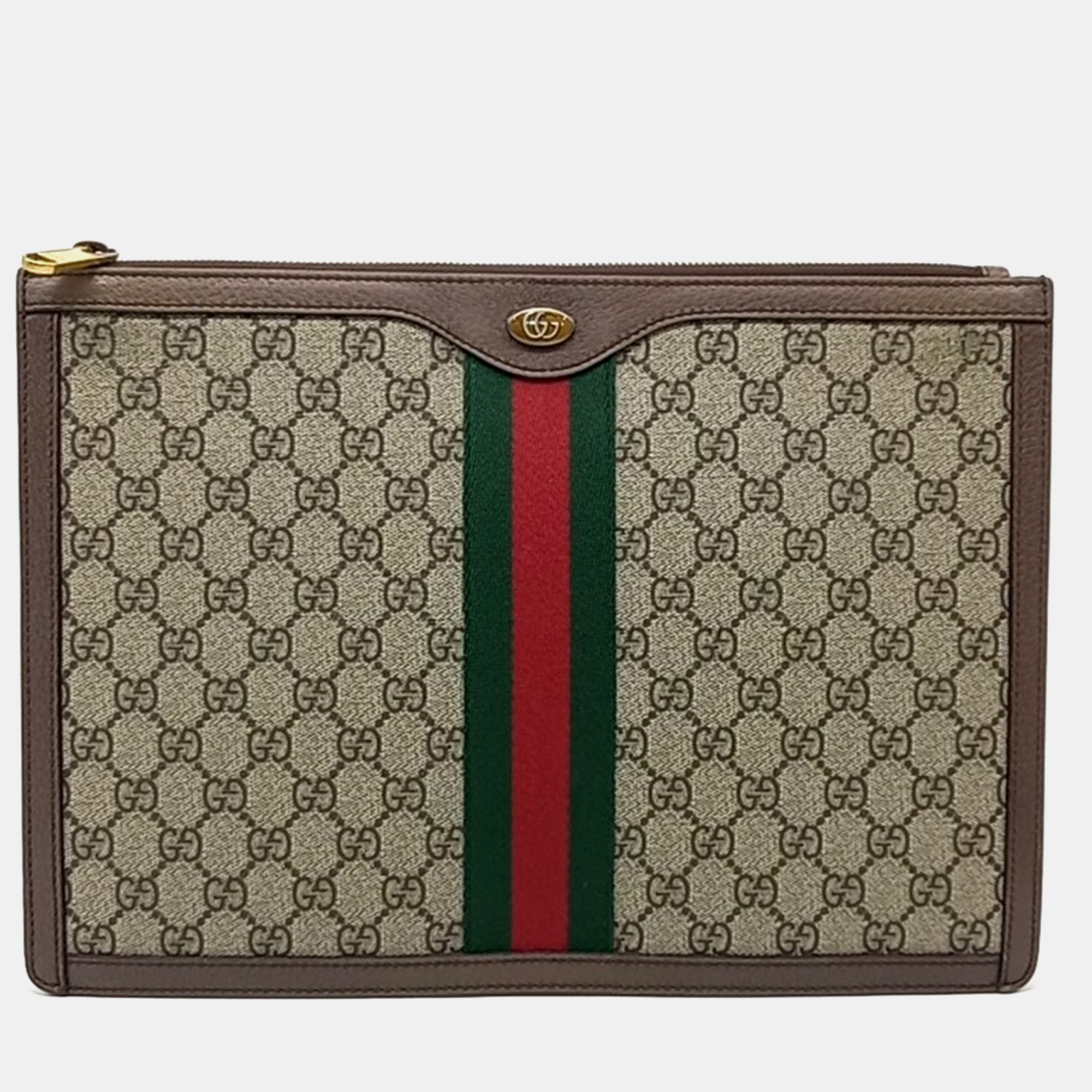 

Gucci Beige Canvas Supreme Portfolio Clutch
