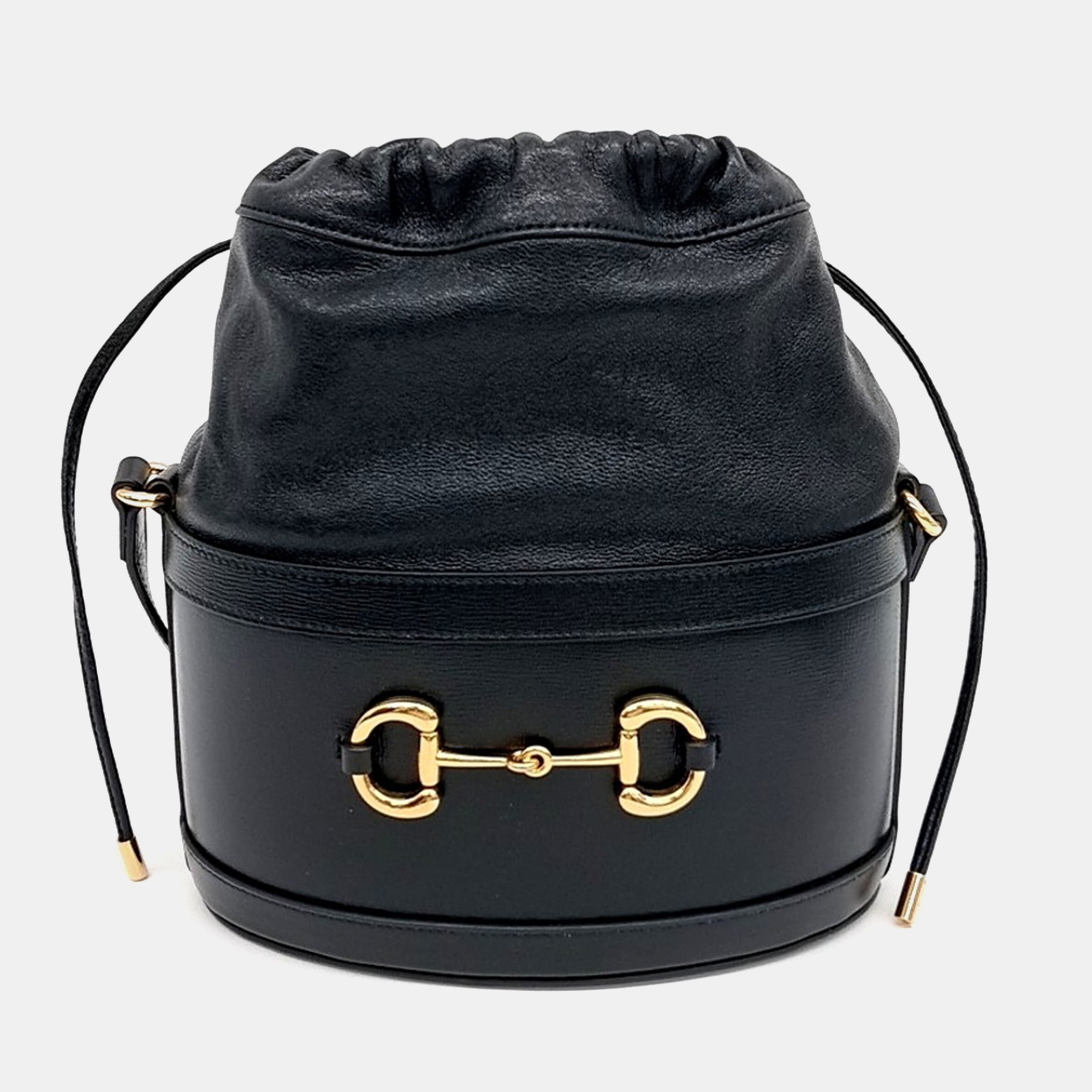 

Gucci Black Leather 1955 Horsebit Bucket Bag
